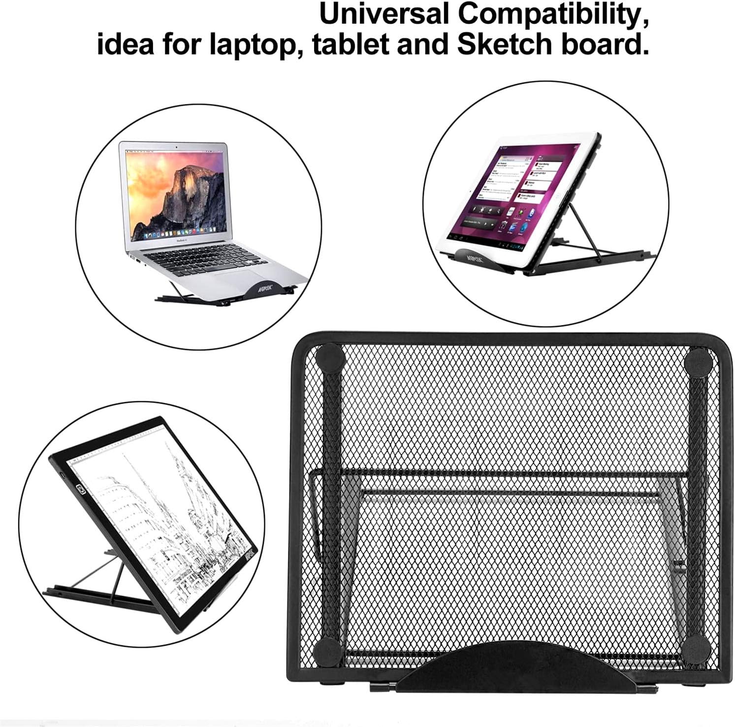 Huacan Diamond Painting A4 Light Pad con soporte plegable Ángulo ajustable multifunción Skidding Prevened Holder