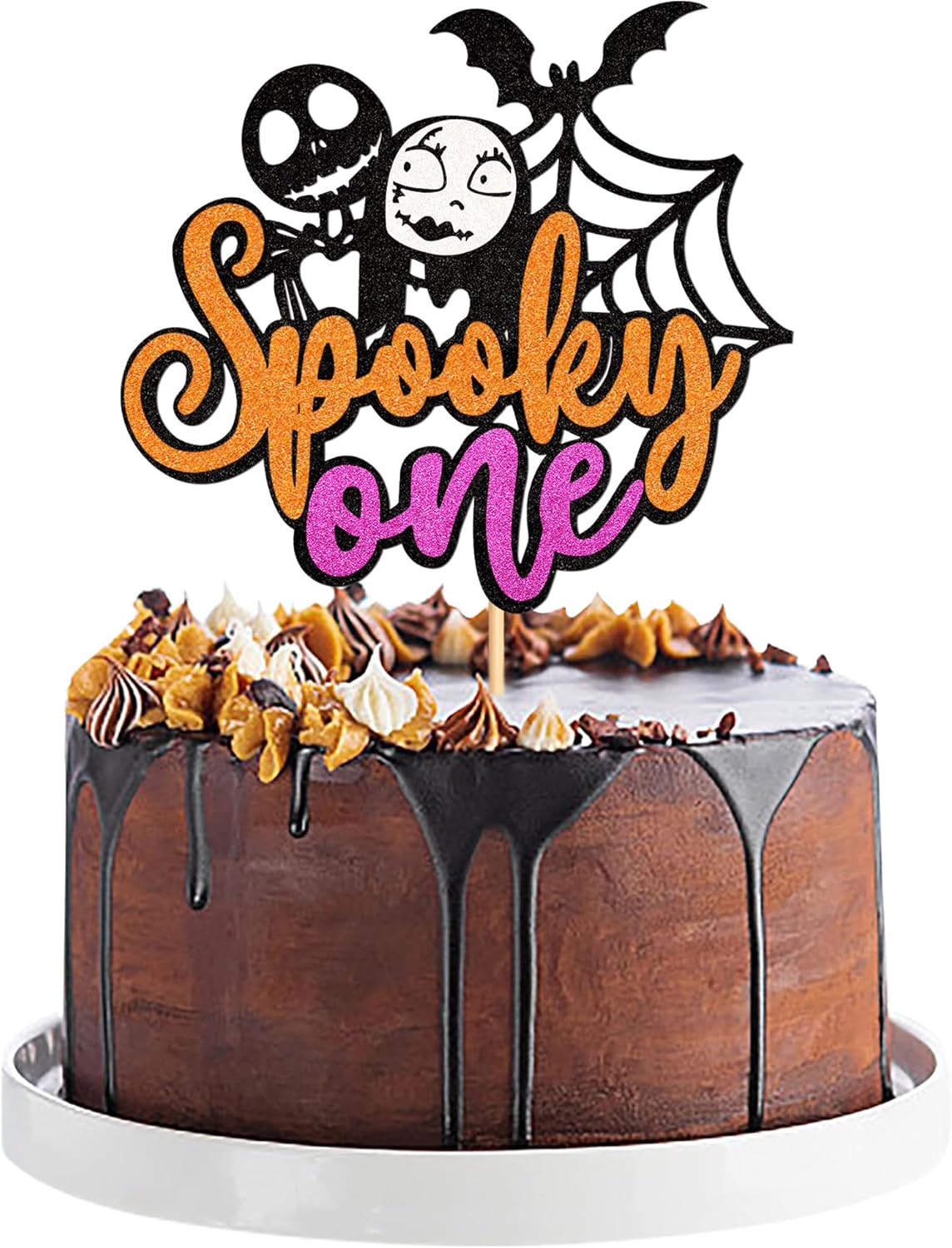 1 decoración espeluznante de Halloween para tartas Batbaby Girl para primer cumpleaños de niña, selección de cupcakes temáticos de Halloween,