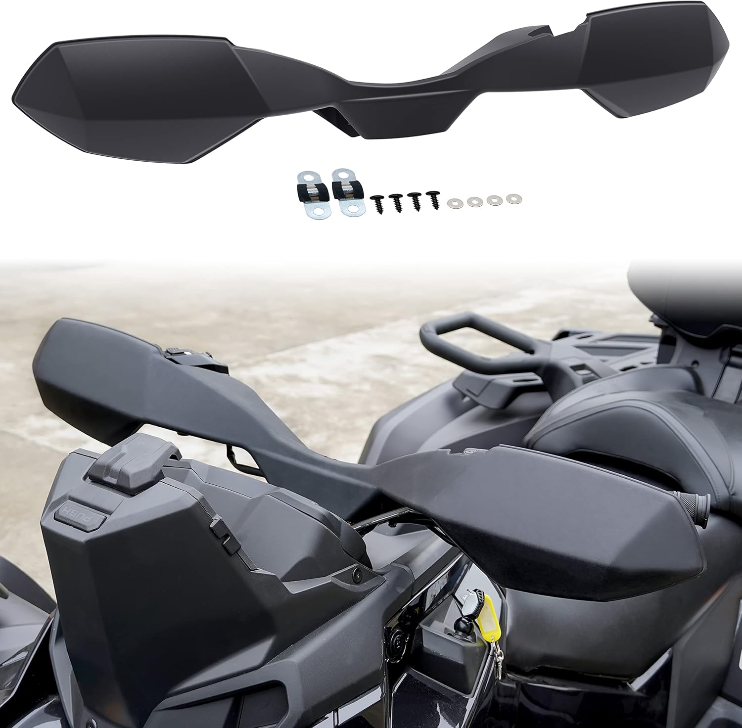 SAUTVS Protector de manos negro deflector de viento para Can Am Outlander, kit de deflector de aire de plástico para accesorios Can-Am Outlander MAX