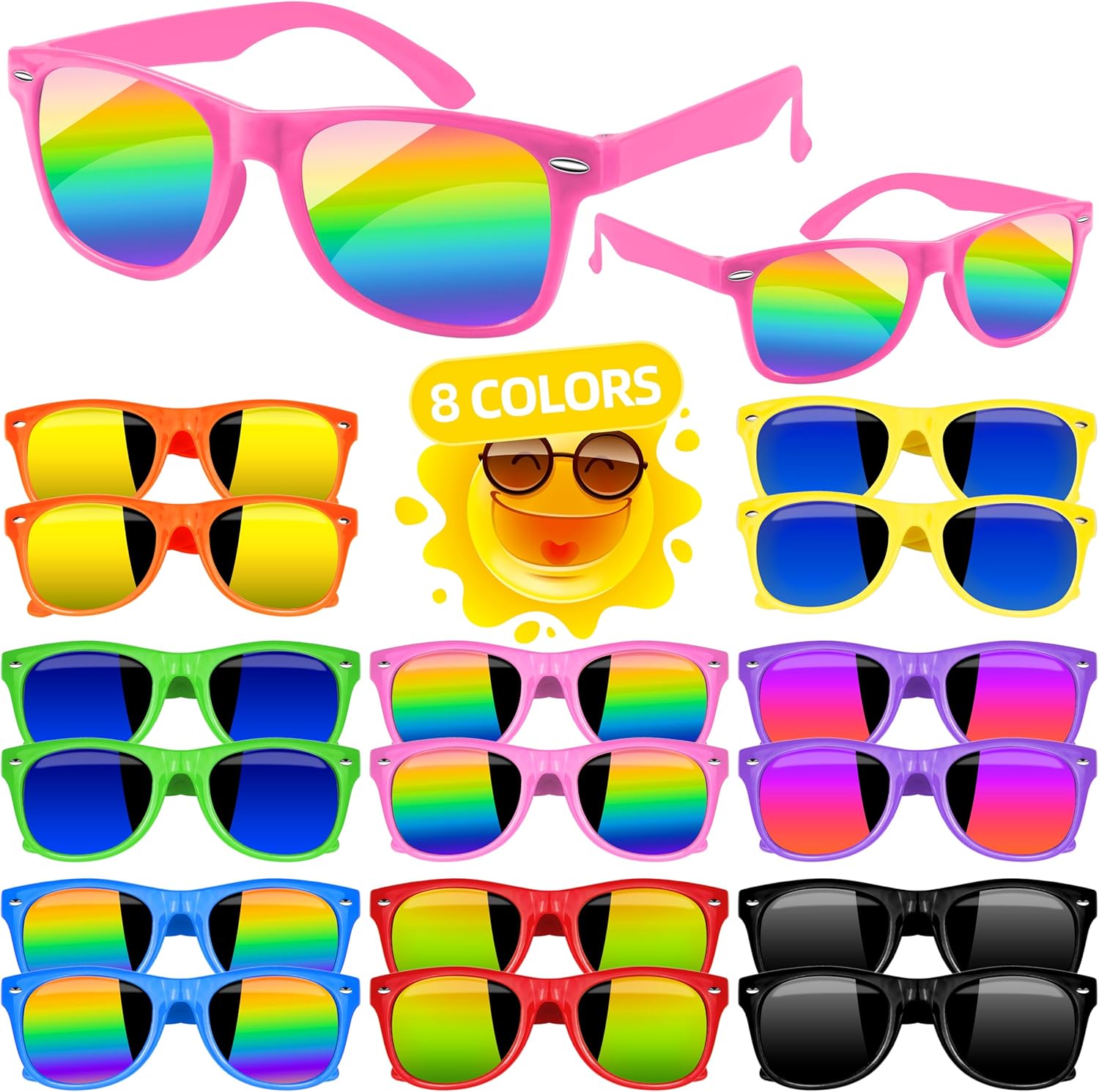 32 lentes de sol para niños, regalos de fiesta, gafas de sol neón con protección UV400 para niños de 3 a 5 4 a 8 años para verano, piscina, playa,