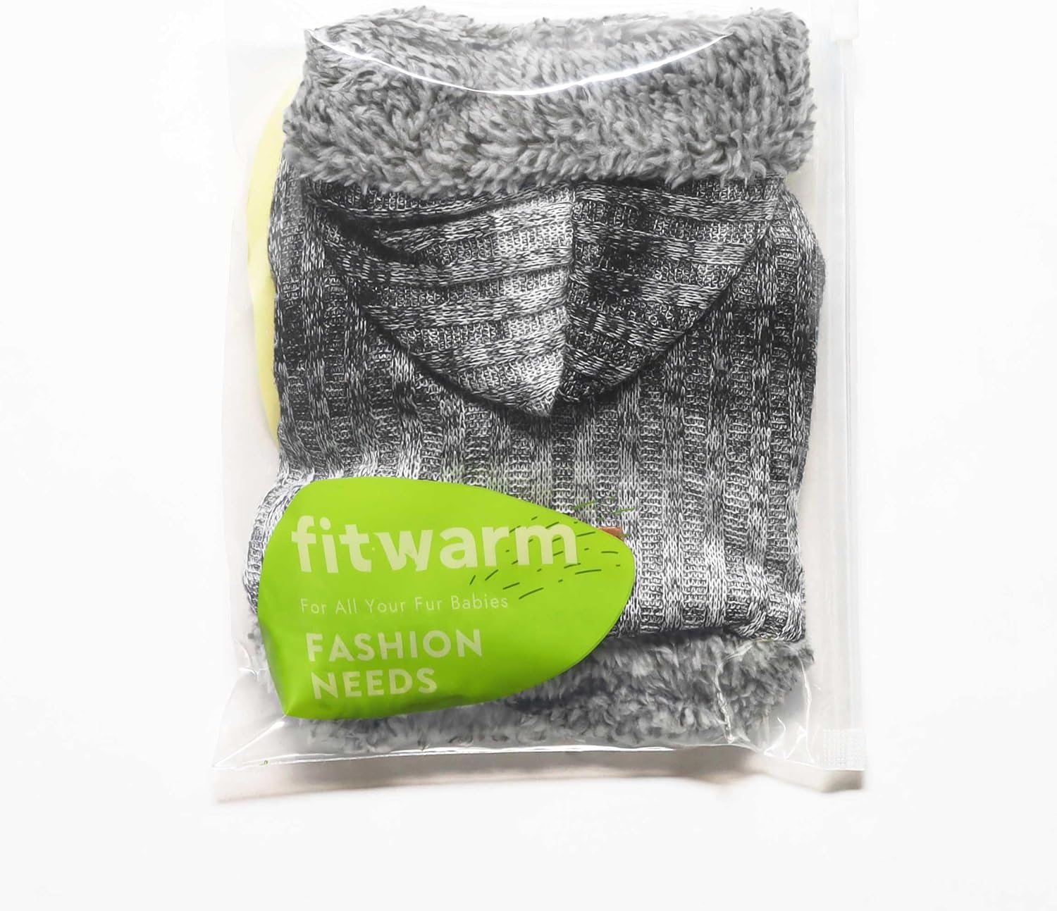 Fitwarm Suéter mullido para perro, ropa de invierno de punto para perros pequeños, niños y niñas, atuendo con capucha para gatos y mascotas, gris