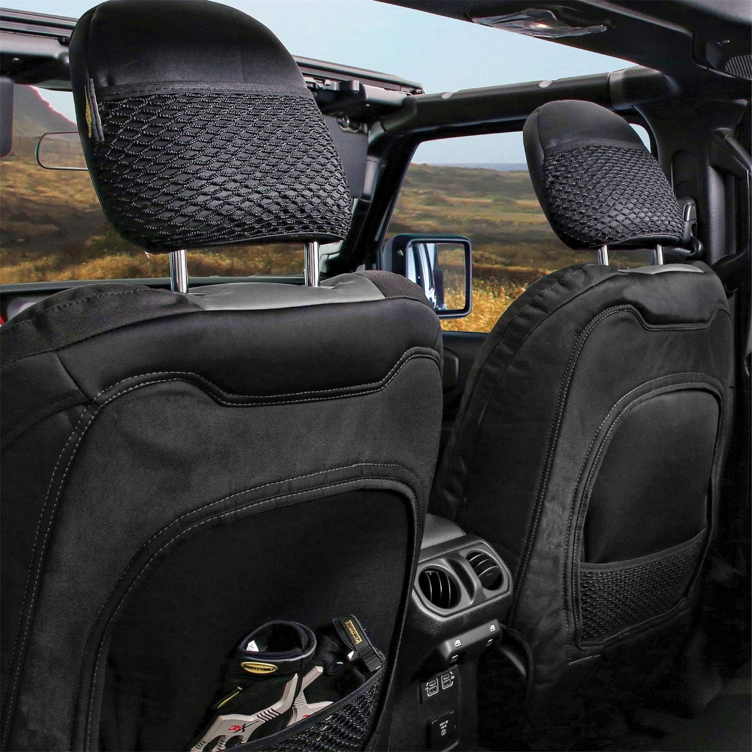Smittybilt GEN2 – Juego de fundas de neopreno para asientos delanteros y traseros (carbónnegro) – 578122