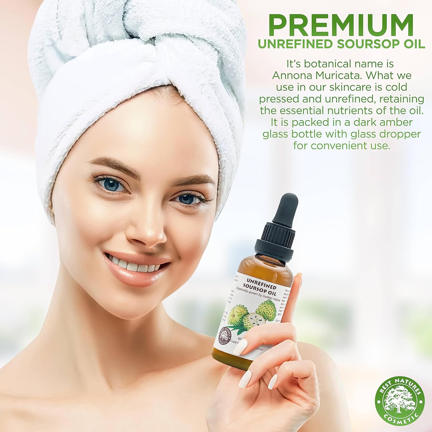 Best Nature’s Cosmetics Aceite de guanábana virgen graviola guanábana (orgánico, sin diluir, sin refinar) (4oz)