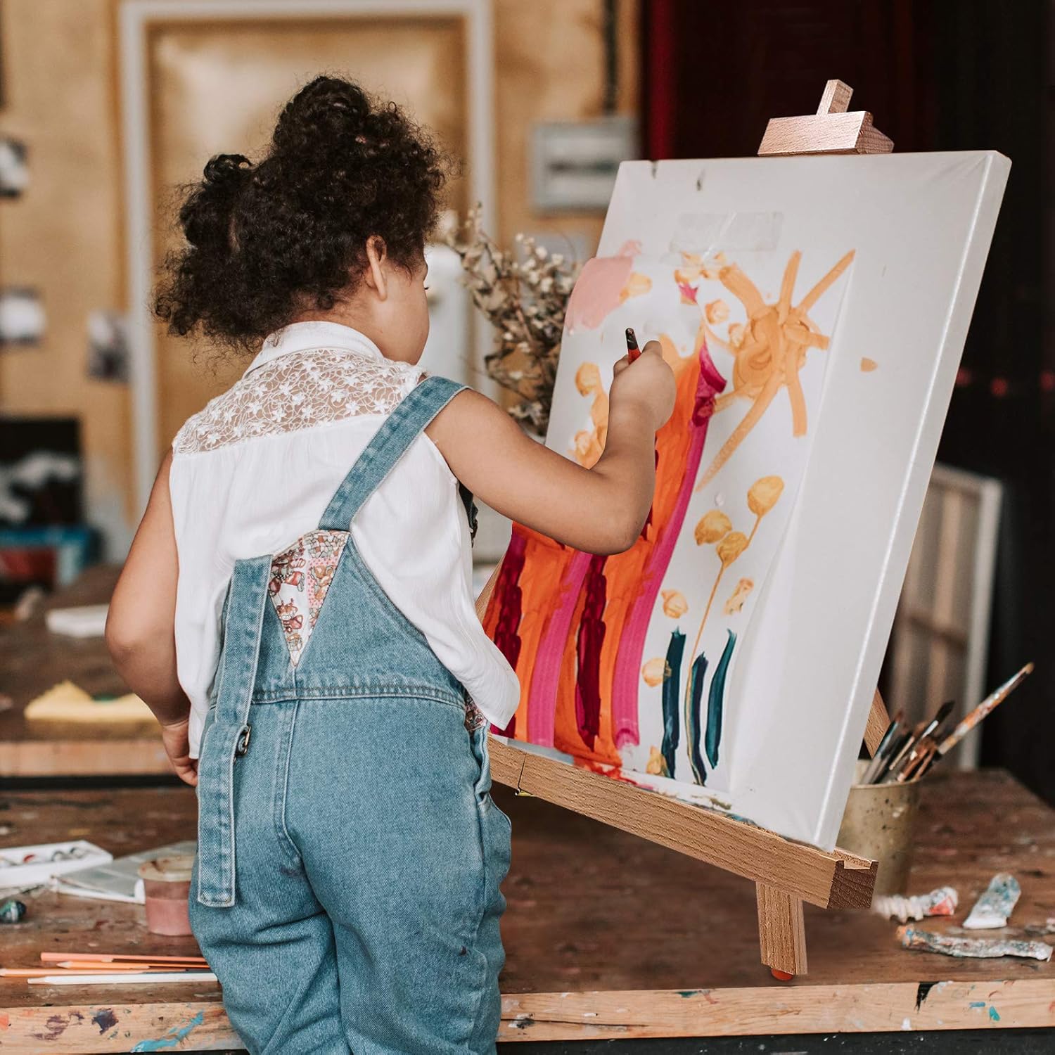 Tablero grande A2 para dibujar y dibujar artistas, paquete de 2 soportes de exhibición de caballete de pintura con marco A para artistas,