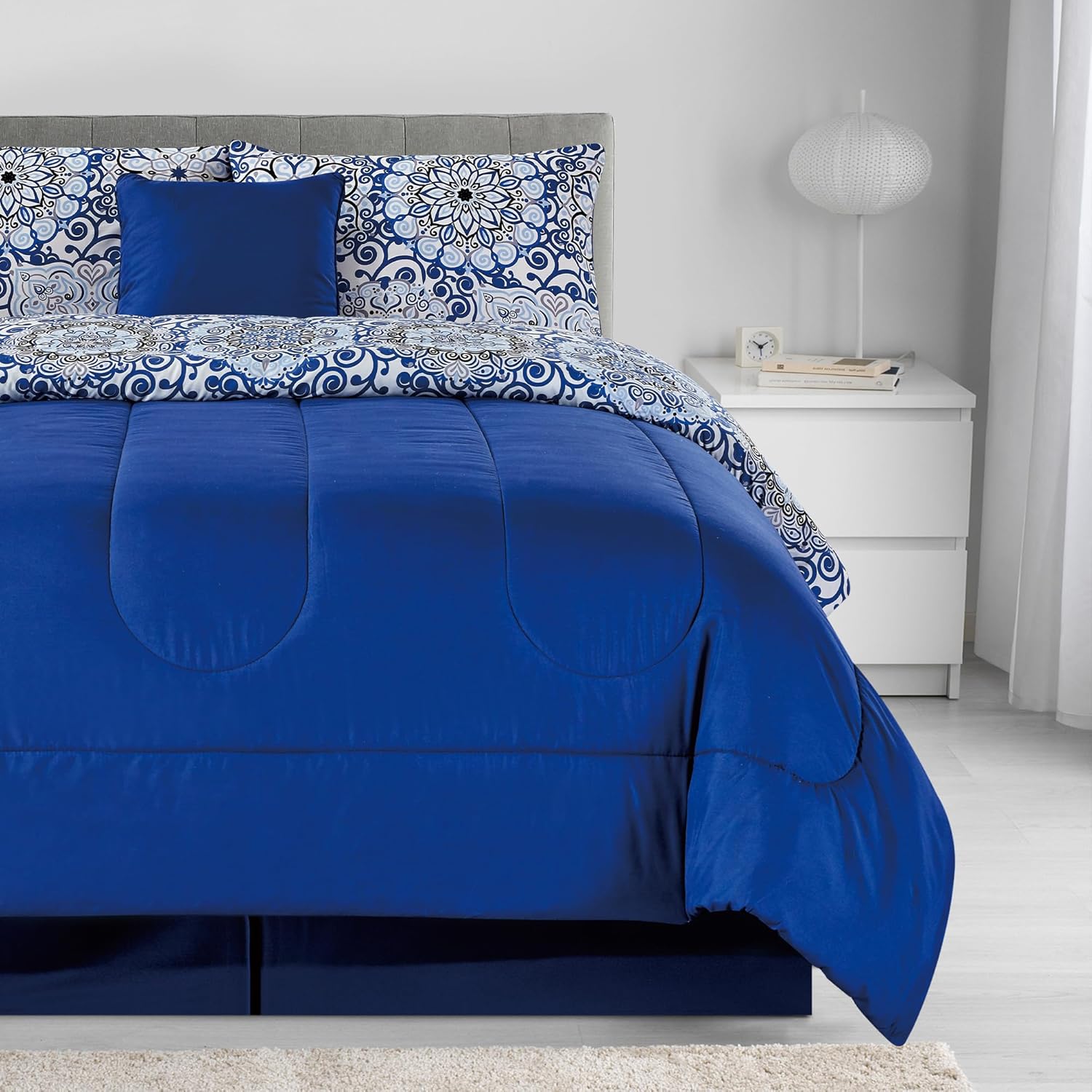 LDC LUX DECOR COLLECTION Juego de edredón Queen Azteca Azul experimenta la comodidad con el edredón Queen  Juego de edredón de 5 piezas para todas