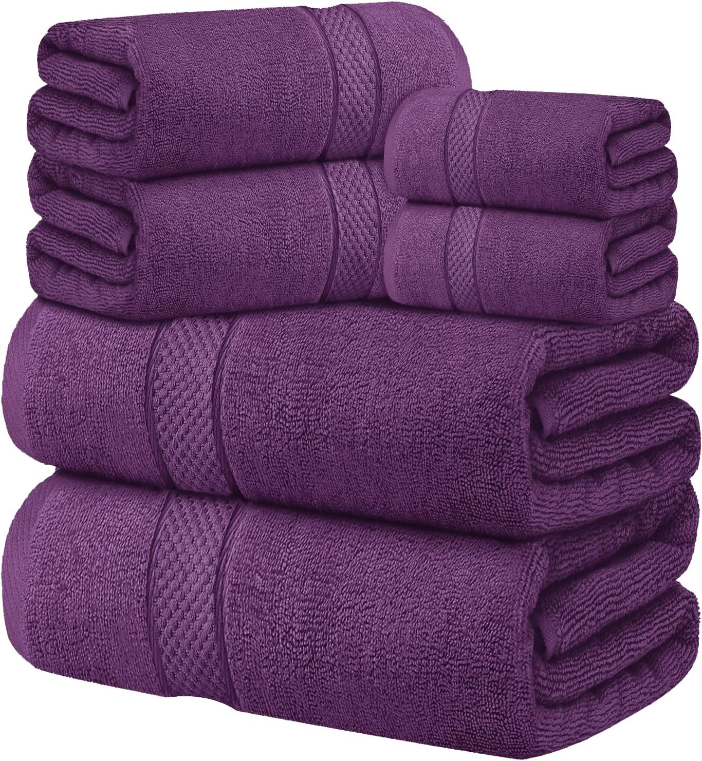 Oakias Juego de toallas de 6 piezas, 21.16 ozm, 2 toallas de baño, 2 toallas de mano y 2 toallas faciales, juego de toallas de baño altamente