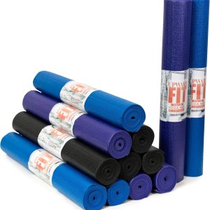 Upward Fit Paquete de 12 esterillas de yoga de valor de 68 x 24 pulgadas, tapete de ejercicio antideslizante de 0.138 in de grosor, esterillas de Upward Fit Paquete de 12 esterillas de yoga de valor de 68 x 24 pulgadas, tapete de ejercicio antideslizante de 0.138 in de grosor, esterillas de
