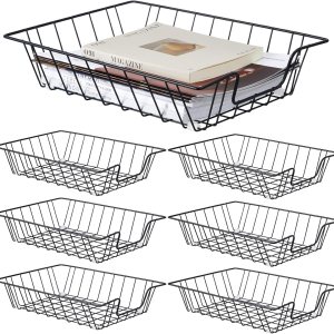 Yeaqee 6 bandejas de papel de alambre apilables, organizador de papel de metal para escritorio, almacenamiento para oficina, hogar, aula, escuela, Yeaqee 6 bandejas de papel de alambre apilables, organizador de papel de metal para escritorio, almacenamiento para oficina, hogar, aula, escuela,