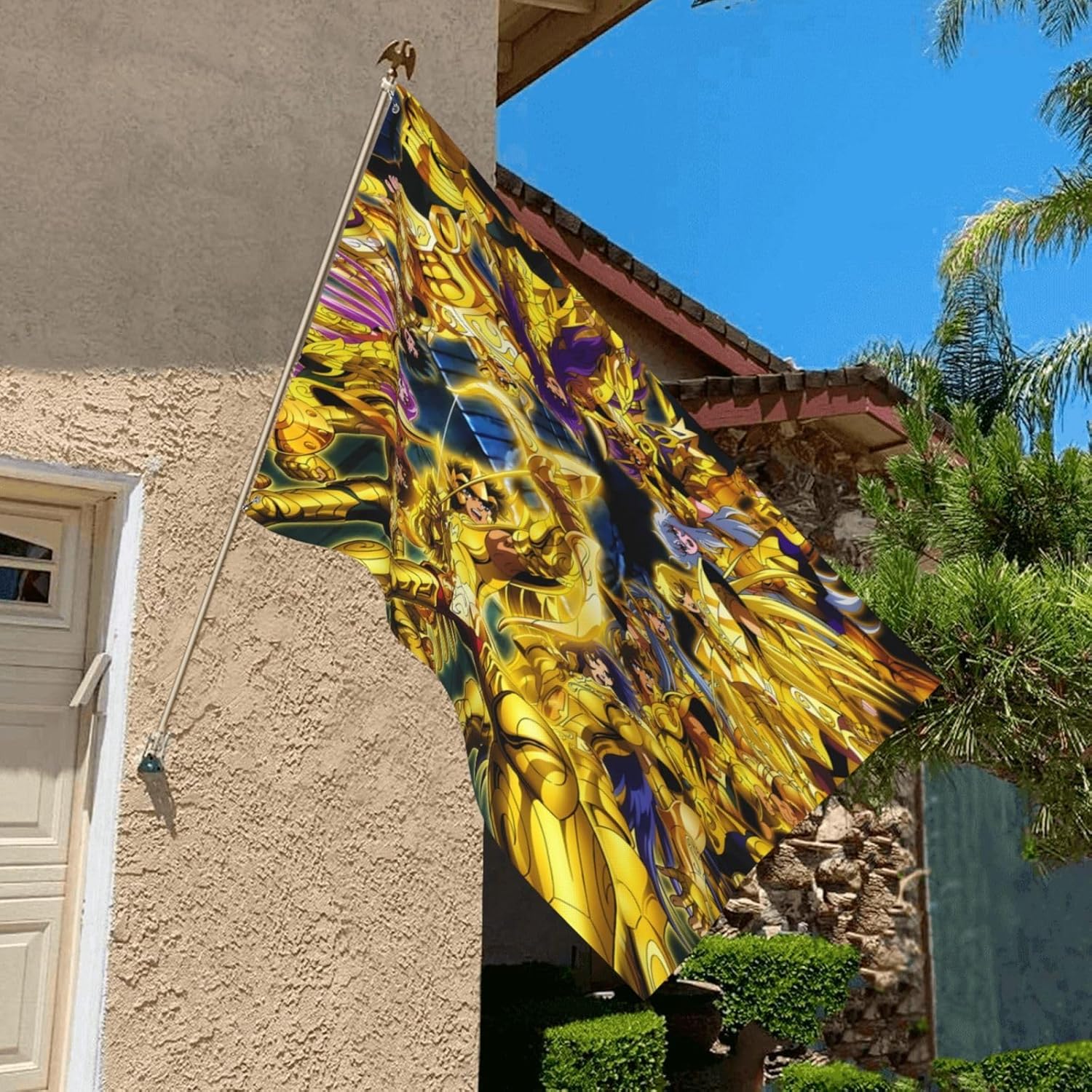 Anime Saint Seiya Gold Saint Banner Garden Flags House Flags Outdoor Indoor Decor Party 3×5 Ft