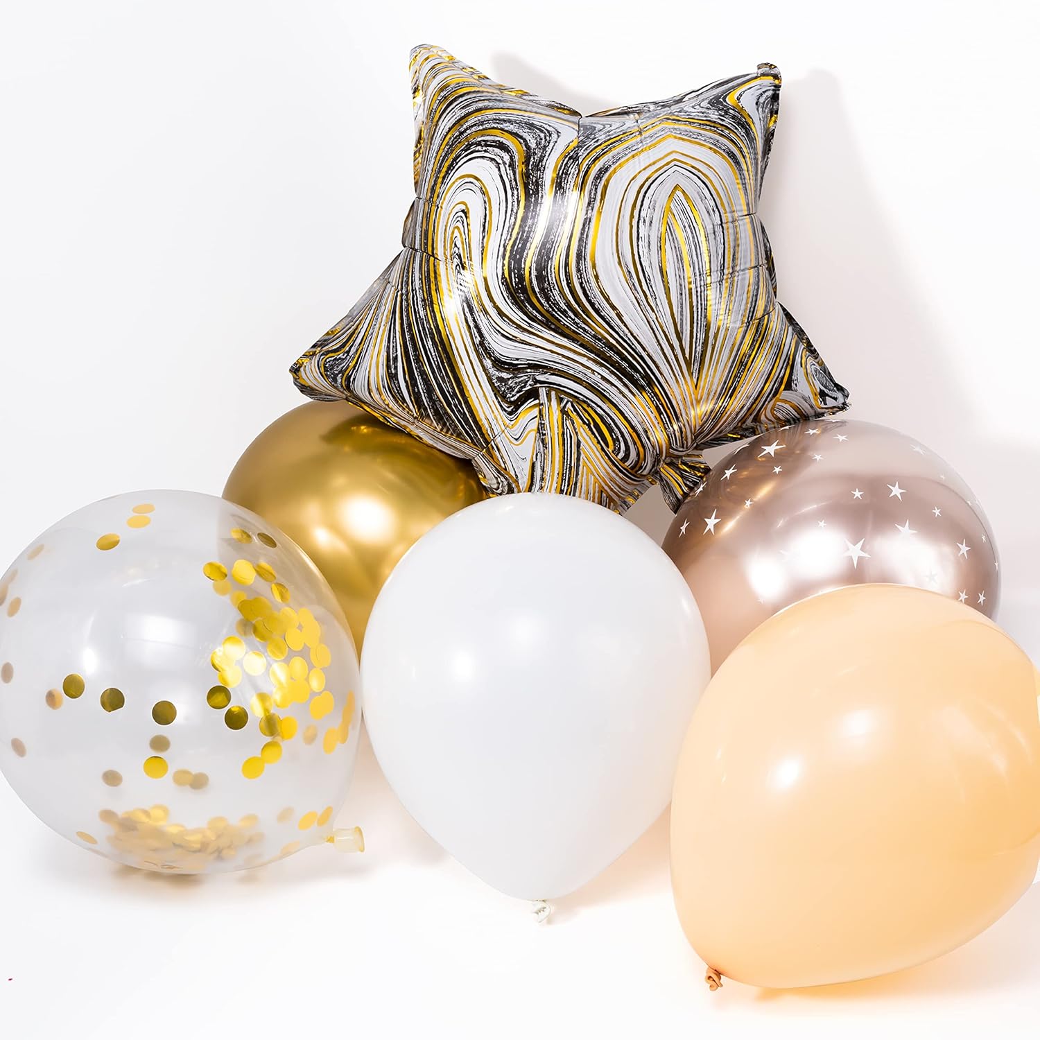 Decor365 Globos dorados champán, guirnalda dorada para decoración de fiesta, globos metálicos de confeti para cumpleaños, despedida de soltera, baby