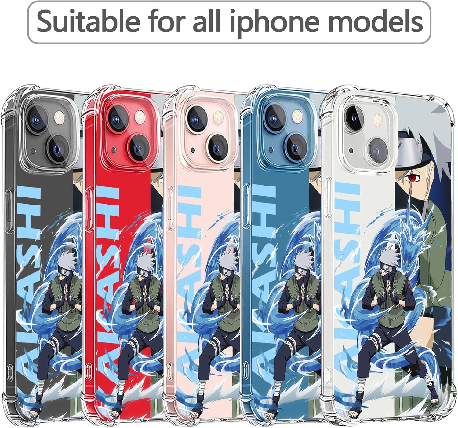Funda para iPhone 15 Pro Max Anime (Anime-kkx), TPU transparente a prueba de golpes para niños y niñas, funda protectora para teléfono celular con 4