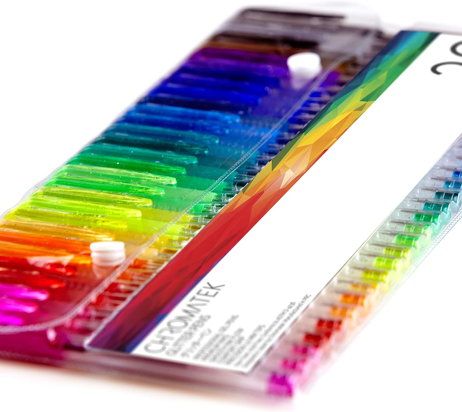 CHROMATEK Juego de 60 bolígrafos con purpurina de los mejores colores. 200% de tinta 30 bolígrafos de gel, 30 repuestos. Colores súper brillantes