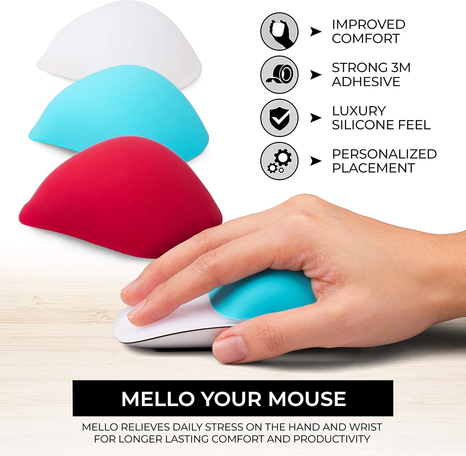 ELEMENTING Mello – Cojín de silicona compatible con Apple Magic Mouse 1 y 2 (rosa ultra caliente)