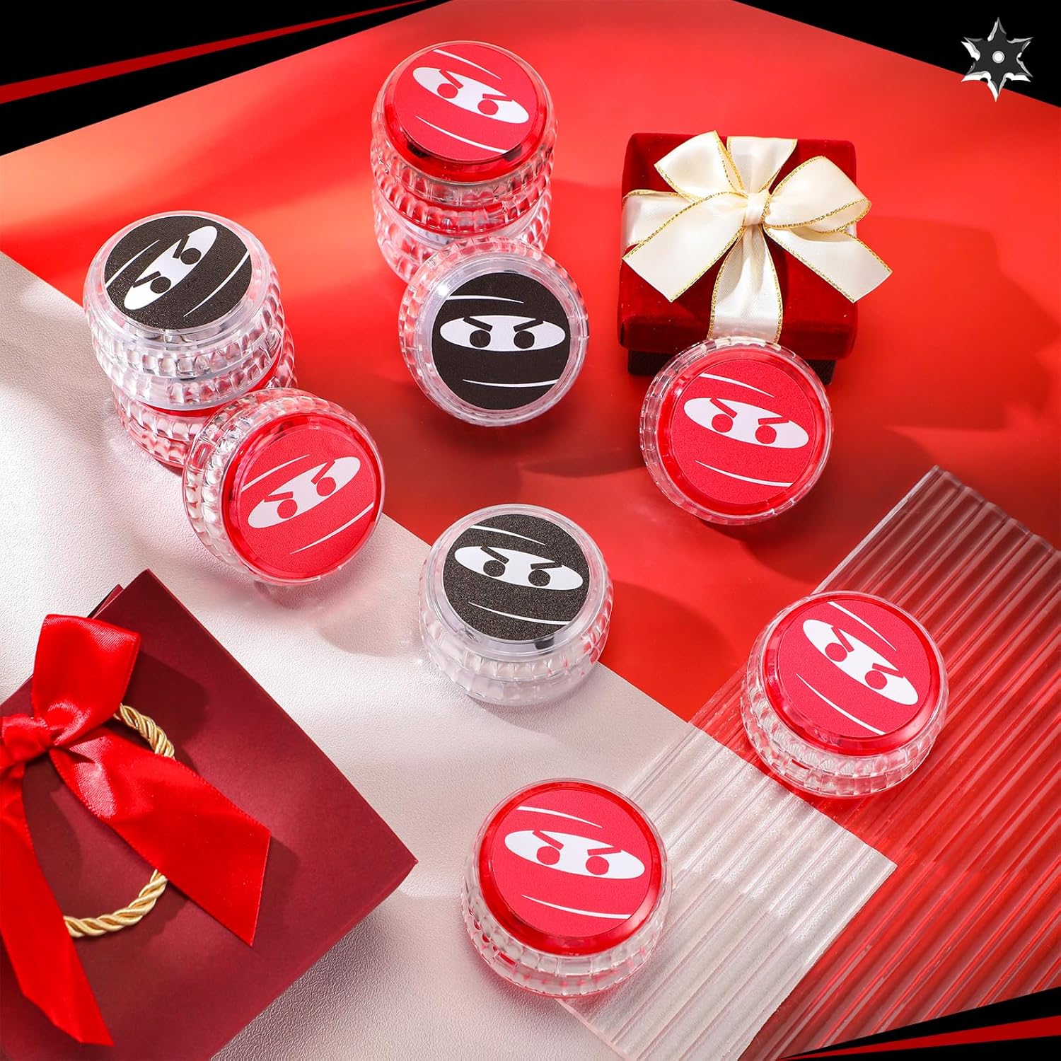 24 piezas Ninja Yo Yo Bulk Ninja Party Favores LED Yo Yo Bola Responsive para Principiantes de Halloween Bolsas de Regalos para Niños Regalos de