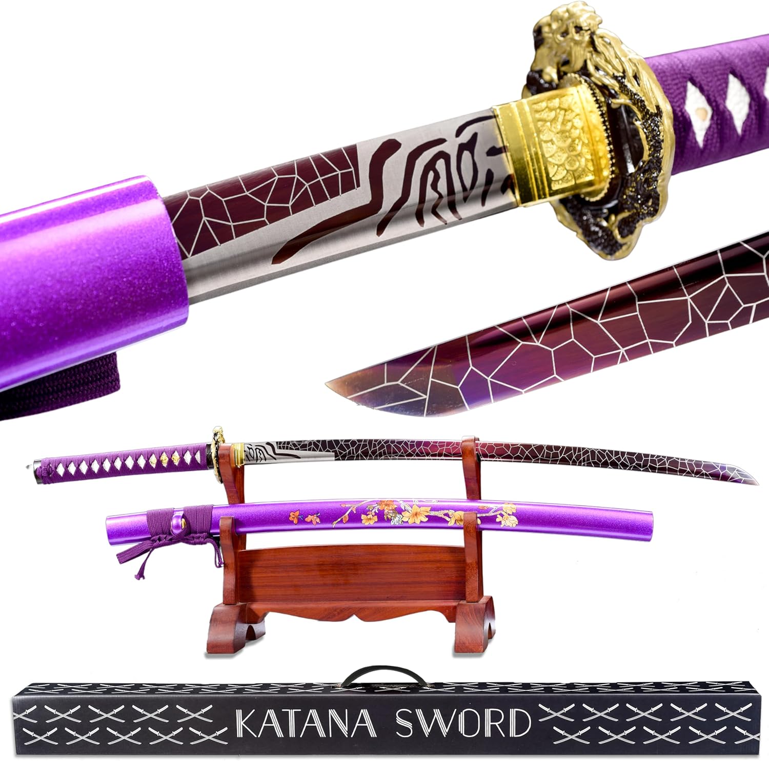 Espada Katana real afilada las espadas samuráis japonesas son un regalo único para hombres. La espada de acero real con hoja de metal hace que sea