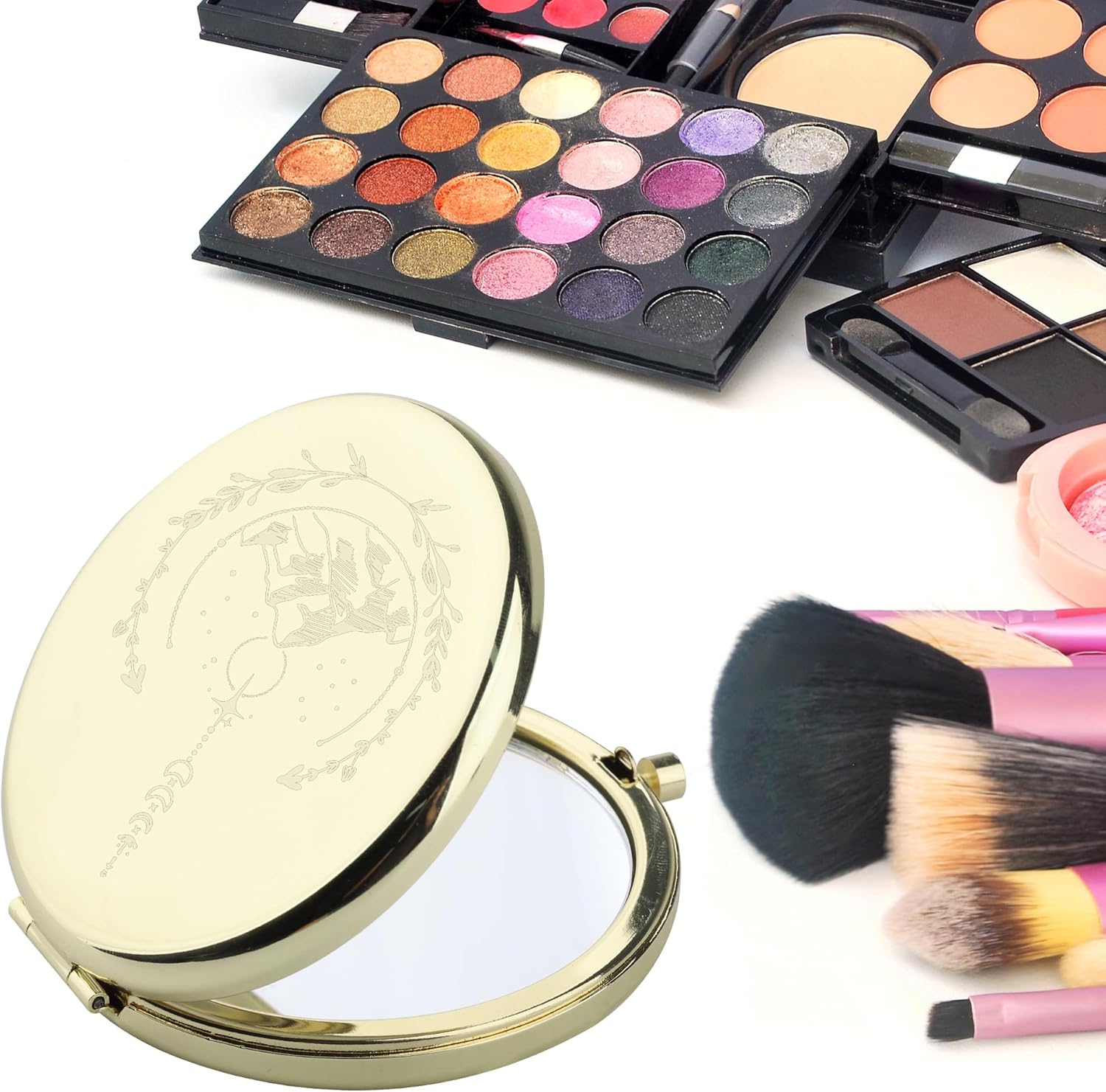 CMNIM a Court of Thorns and Roses – Espejo de regalo para mercancía de Acotar, joyería SJM Book Series Espejo compacto de maquillaje para Book Nerd