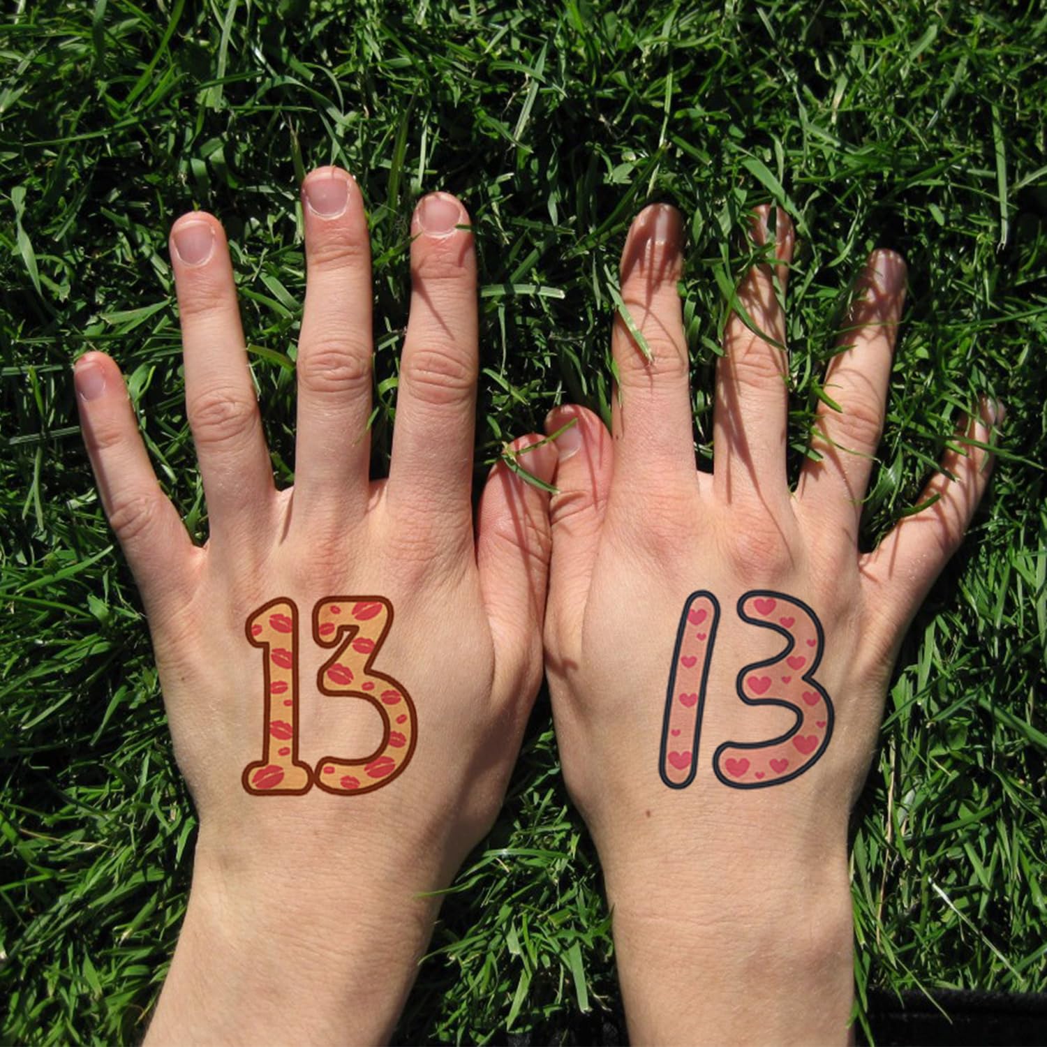 40 piezas de calcomanías temporales número 13 tatuajes labiales corazón patrón tatuaje extraíble eras tour concierto merch