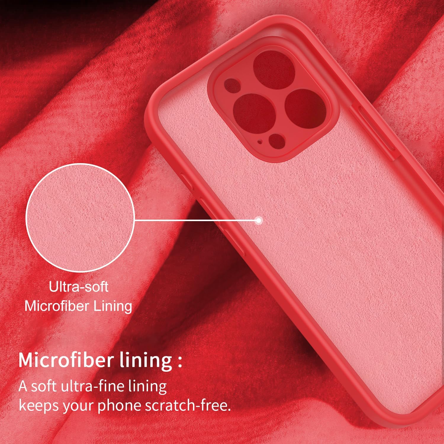 bicol Funda compatible con iPhone 15 Pro con protector de pantalla, protección mejorada del lente de la cámara, funda protectora de silicona líquida