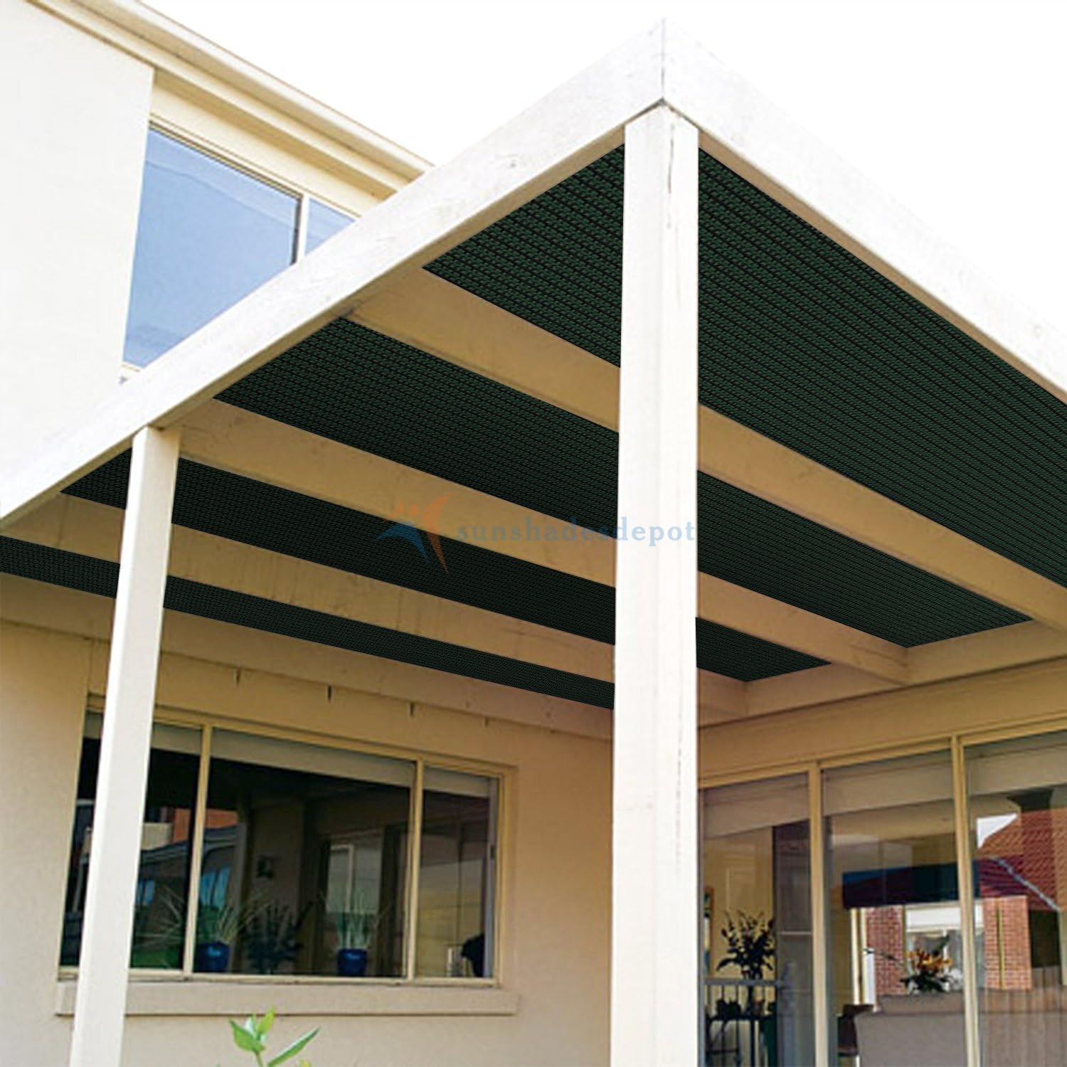 TANG Sunshades Depot – Tela de sombra de 8 x 50 pies, 180 GSM HDPE, tela verde oscuro, rollo de hasta un 95% de bloqueo, red de malla U* V para