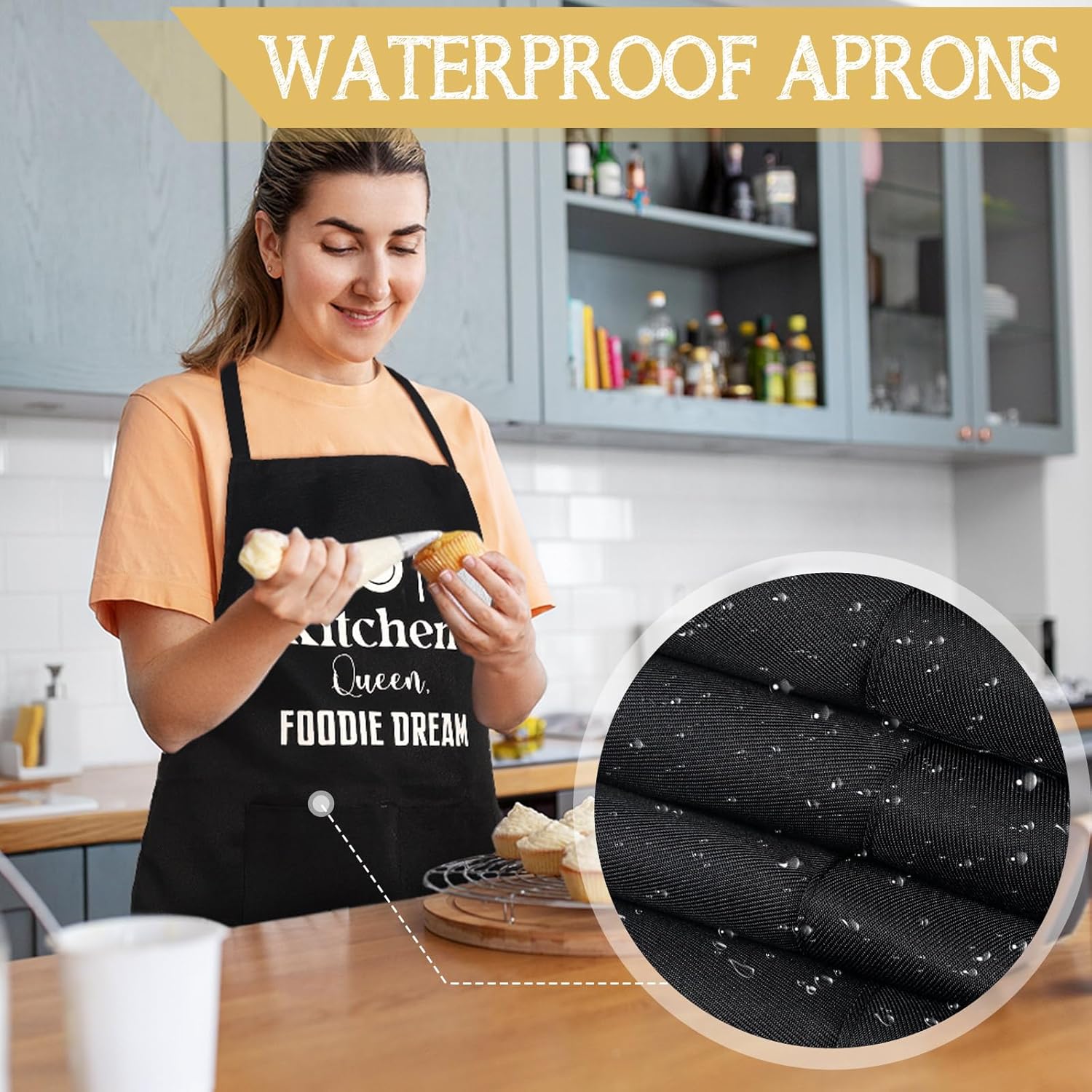 Sliner 12 piezas divertidos delantales de cocina para hornear para mujeres con bolsillos citas divertidas delantales de cocina para mujer,