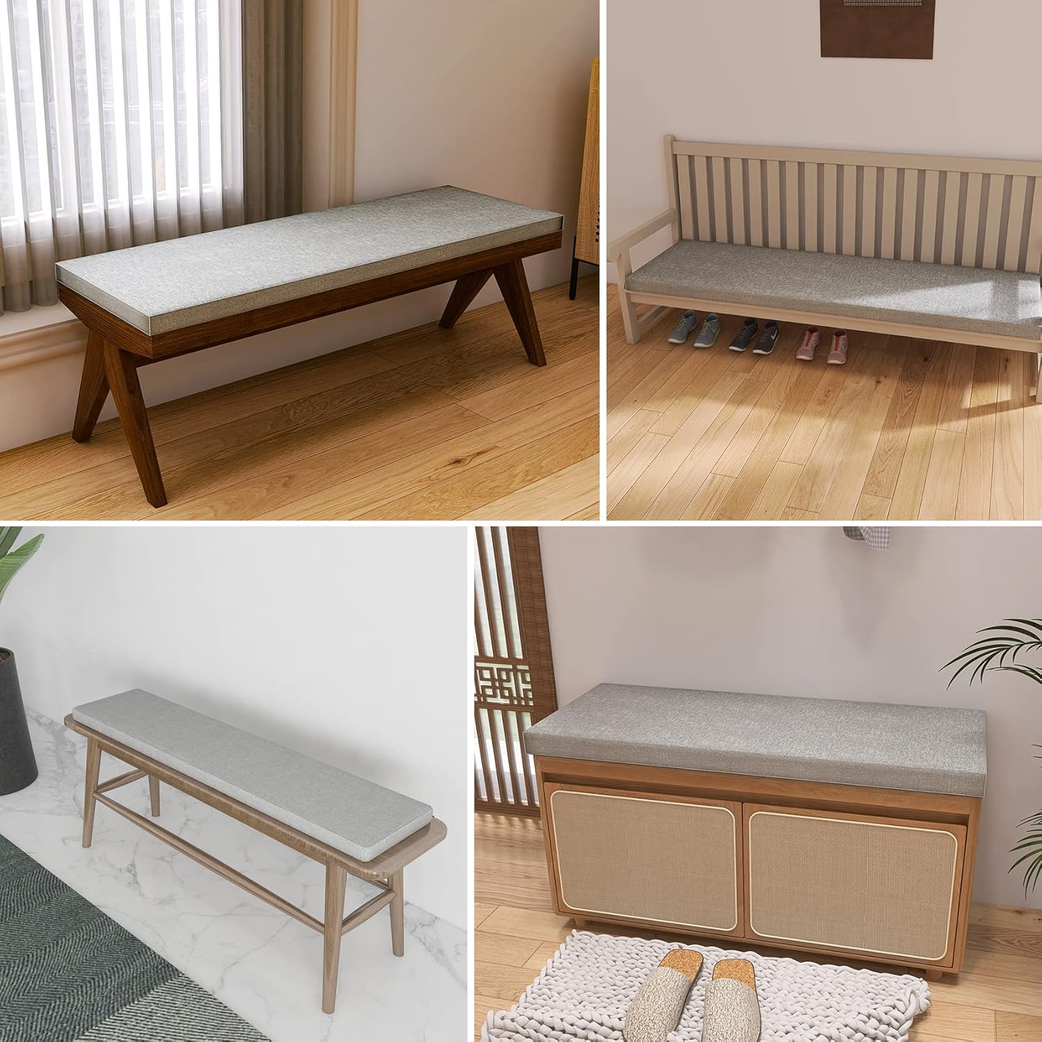ROFIELTY Cojín de banco de 39 pulgadas, cojines de banco duraderos para muebles de interior, cojines de asiento antideslizantes para ventana de