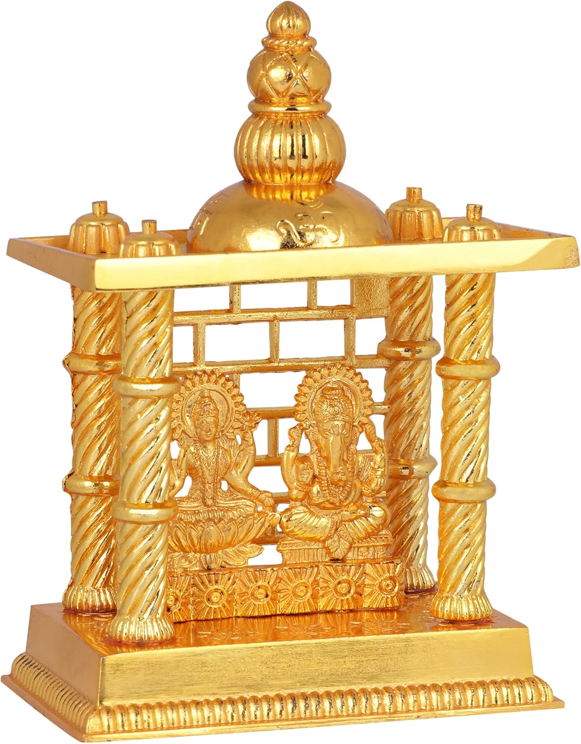 CRAFTSMAN SATVIK – Estatua de Lakshmi Ganesha Mandir de 7.5 pulgadas. Estatua de metal ídolo Murti para Pooja hindú para mandir del hogar,