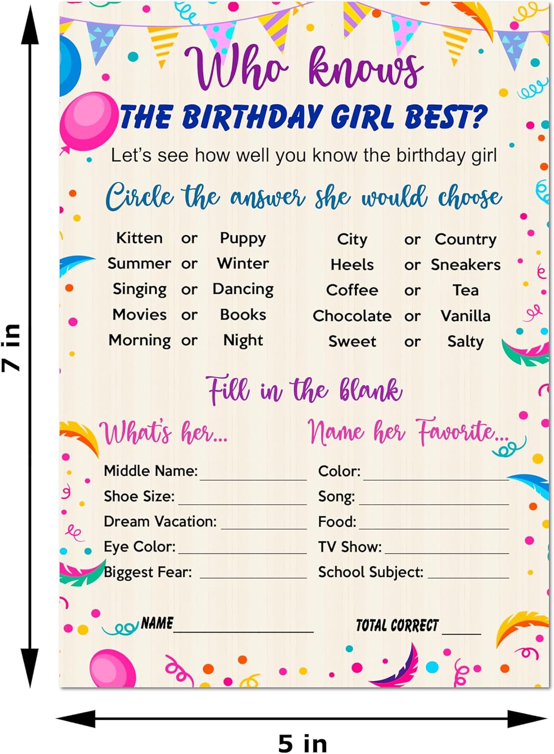 RokAPary Who Knows The Birthday Girl Best Game, ideas temáticas para fiesta de cumpleaños, juego divertido para fiestas de pijamas, juego de 30