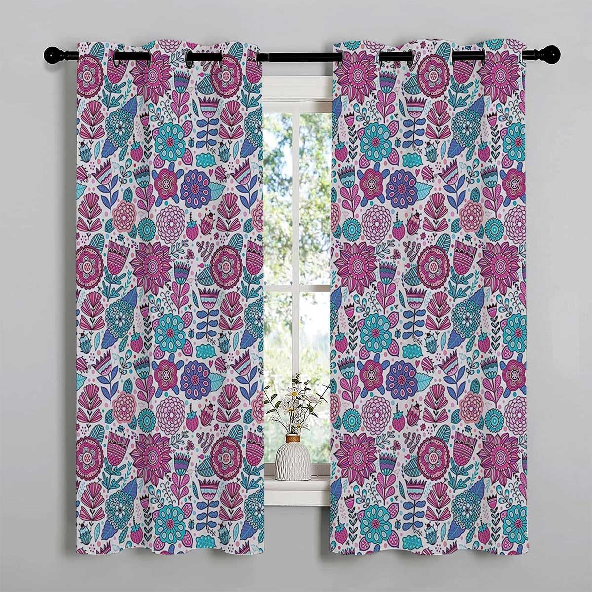 YANFENQI Cortinas para Habitacion – Cortina corta con ojales para decoración de jardín, manta acústica de 55 pulgadas de ancho por 55 pulgadas de