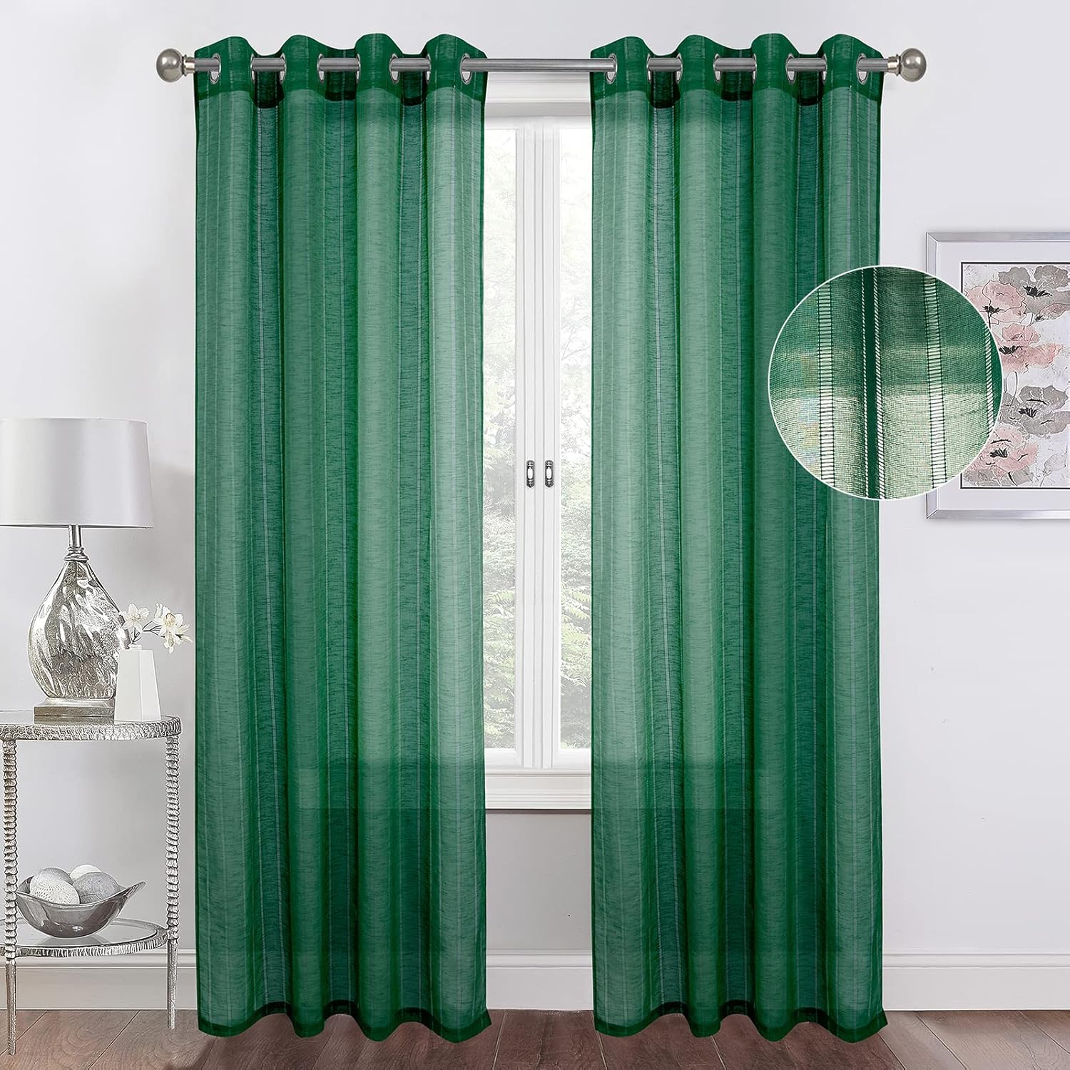 Tony’s collection Cortinas traslúcidas para el Día de San Patricio, cortinas traslúcidas a rayas elegantes para sala de estar, dormitorio, loft,