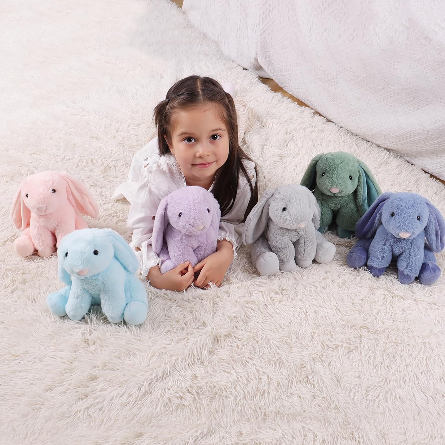 Apricot Lamb Toys – Conejo de peluche gris con orejas suaves y esponjosas (conejo gris, 8 pulgadas)
