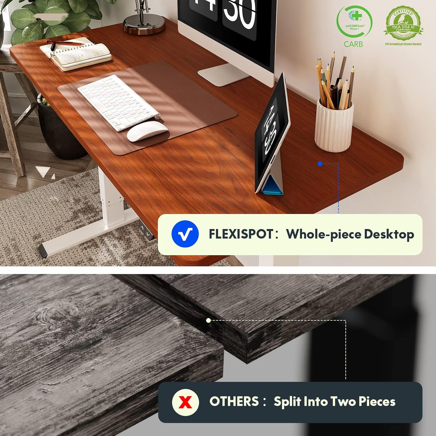 Flexispot EN1 – Escritorio eléctrico para trabajar sentado o de pie, altura ajustable, escritorio chico con controlador de memoria, 42 x 24