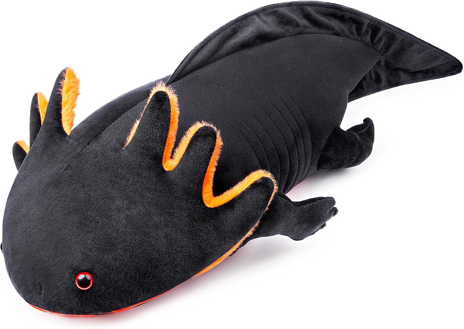 ZHONGXIN MADE Axolotl – Peluche de ajolote negro súper grande de 30 pulgadas, juguete realista de reptil negro, peluche real de gran peso, colección