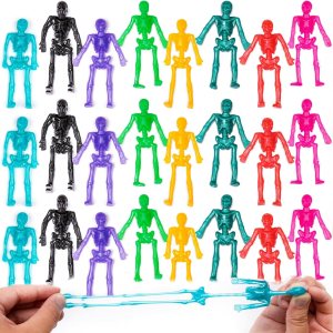 ArtCreativity Juguetes de esqueleto súper elásticos, juego de 48 juguetes de Halloween para niños en 10 colores vibrantes, elásticos 7 veces su ArtCreativity Juguetes de esqueleto súper elásticos, juego de 48 juguetes de Halloween para niños en 10 colores vibrantes, elásticos 7 veces su