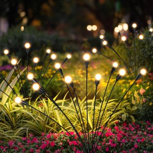 40 luces LED solares de jardín, luces solares blancas cálidas para exteriores que se balancean por el viento, luces solares al aire libre para 40 luces LED solares de jardín, luces solares blancas cálidas para exteriores que se balancean por el viento, luces solares al aire libre para