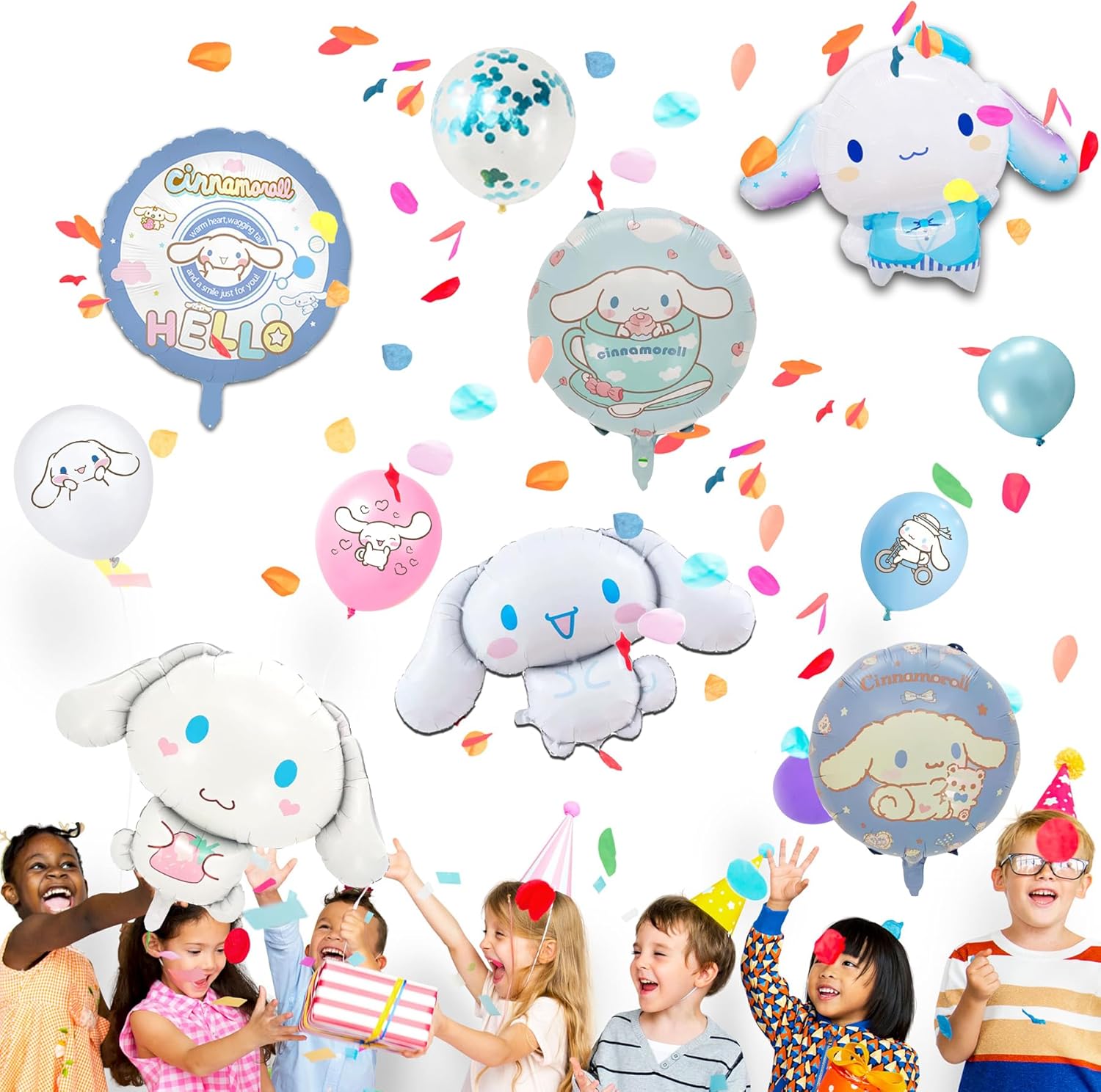 Cimn-amorill – Globos de papel de aluminio, 31 globos de aluminio para decoración de fiesta de cumpleaños de perro de dibujos animados Sann-rio