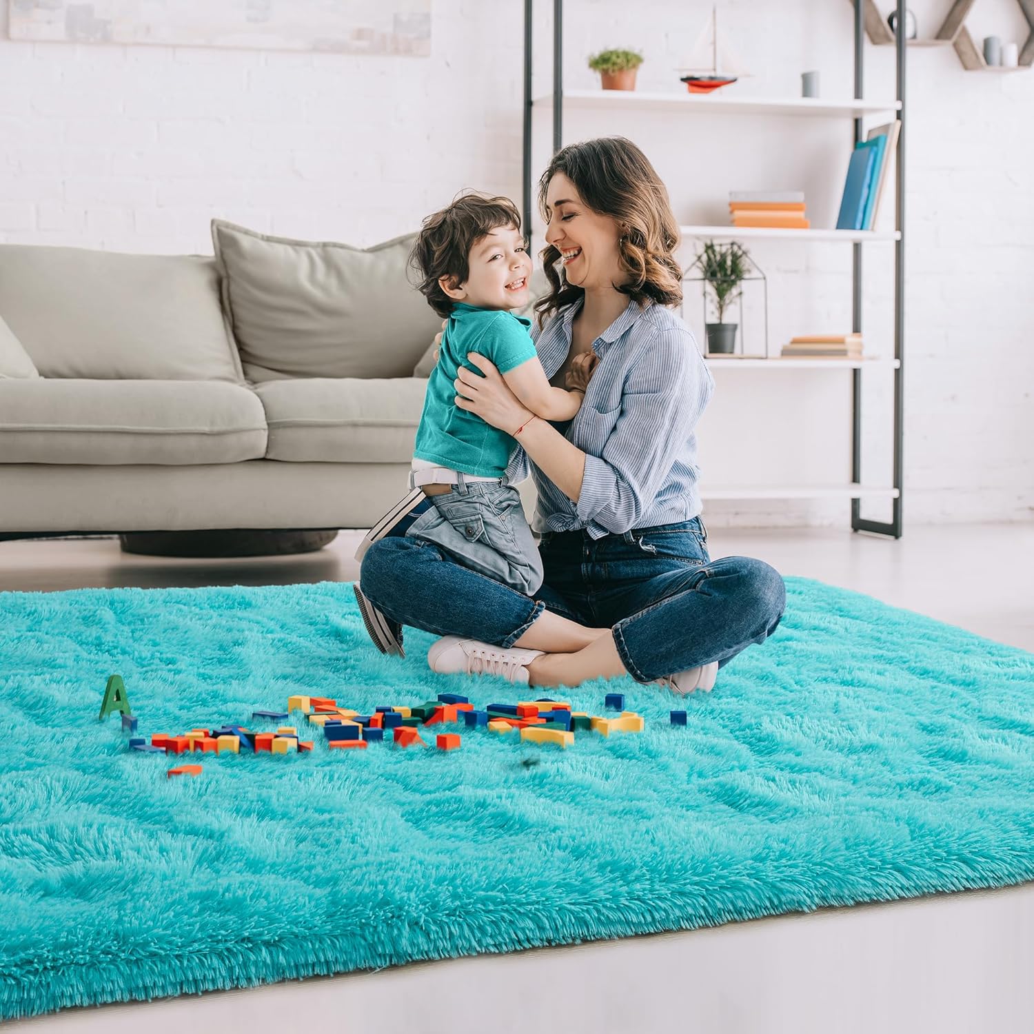 Rostyle – Alfombras suaves y esponjosas para el dormitorio, sala de estar, alfombras peludas, alfombra de Navidad para niñas, niños, alfombras