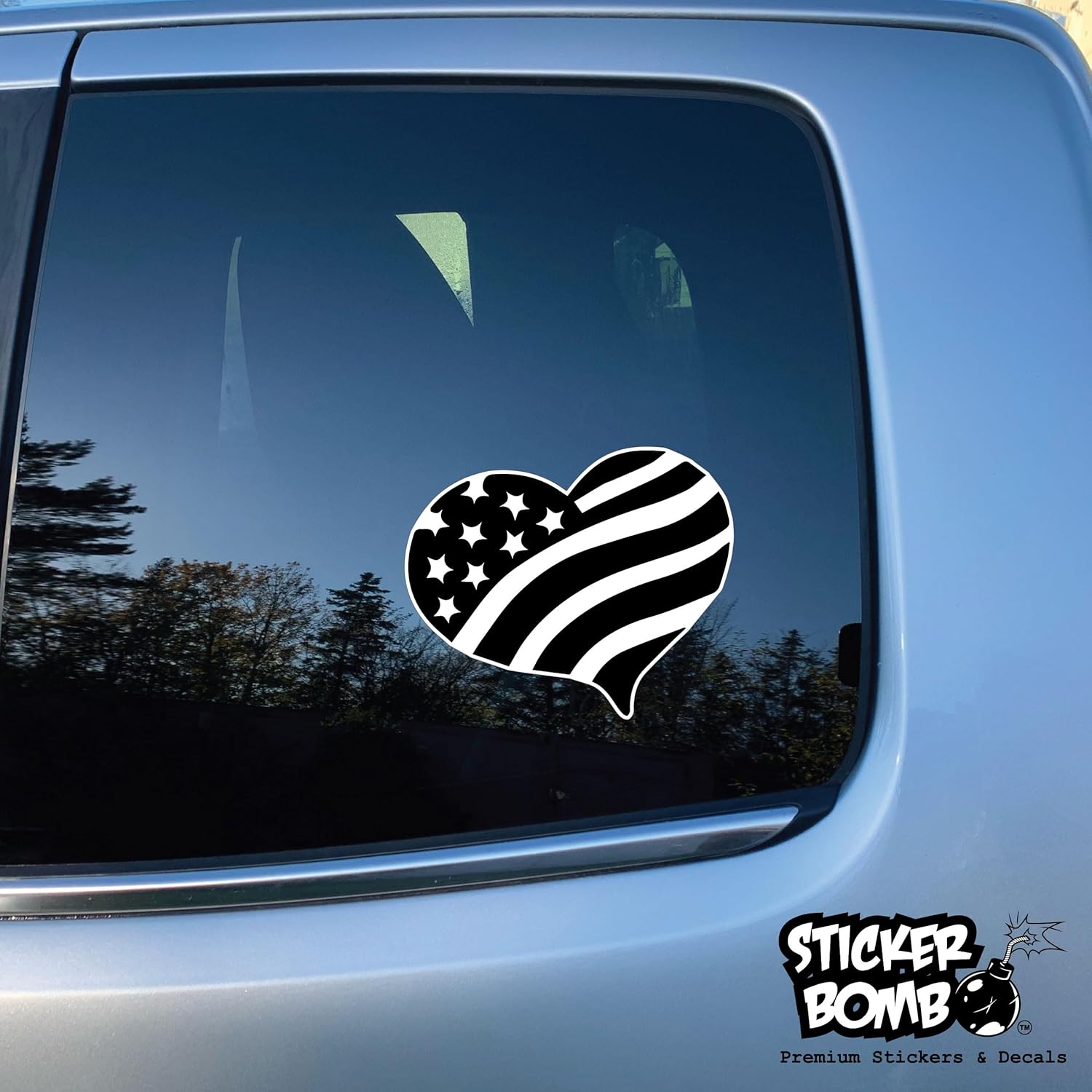 Calcomanía de corazón de la bandera estadounidense de Estados Unidos, calcomanía de Sticker Bomb Vinyl para automóvil, camión, computadora, en
