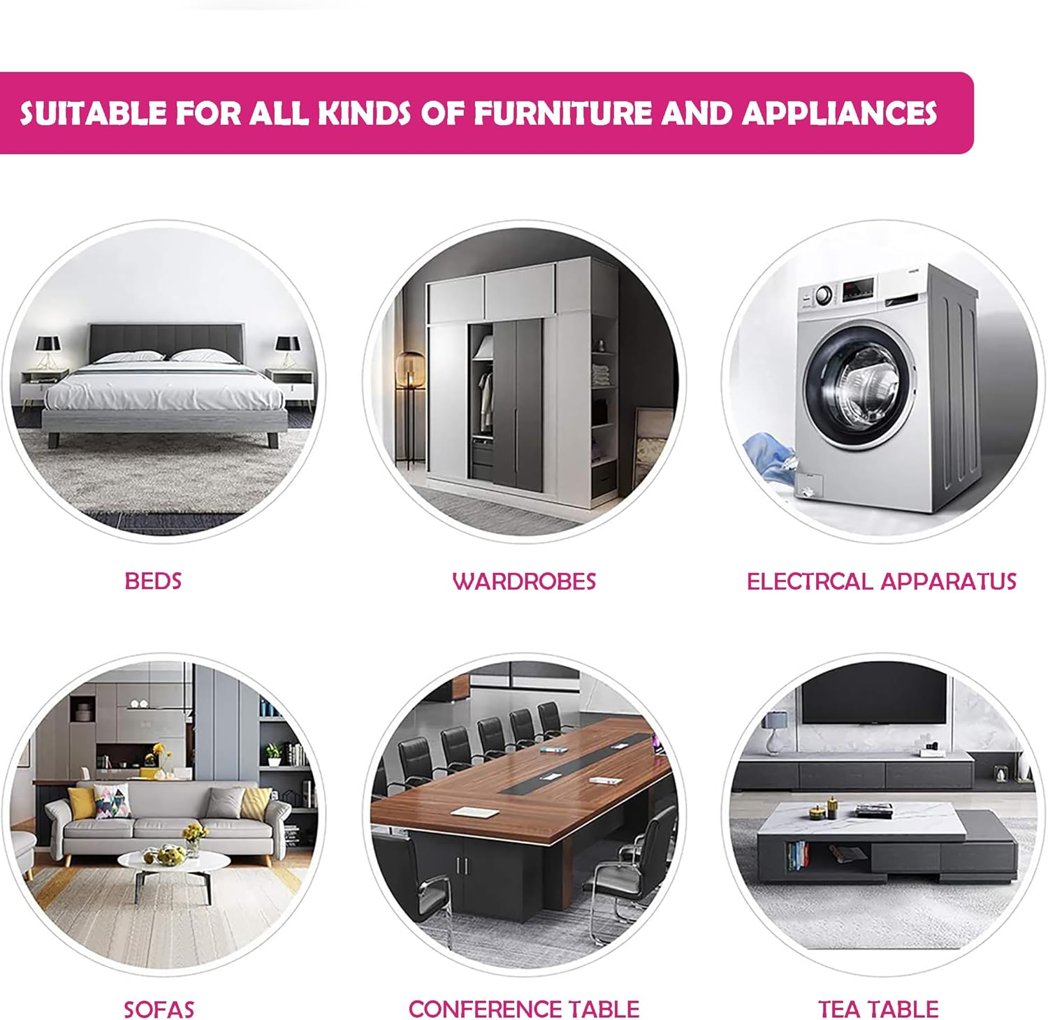 Kit de movimiento deslizante para muebles para superficies alfombradas y duros, mueve muebles pesados rápida y fácilmente, sistema de movimiento 3