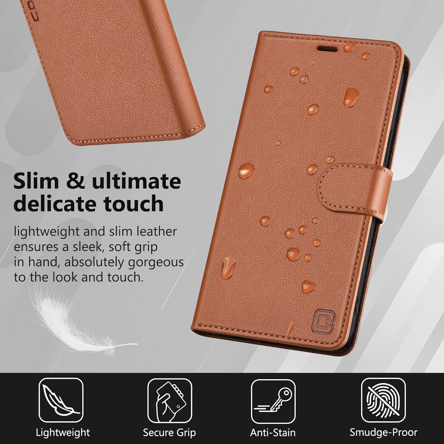 CORCUS Funda tipo cartera para iPhone 13 Pro Max de 6.7 pulgadas, duradera con bloqueo RFID, tarjetero, función atril, cierre magnético, de piel