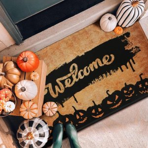 Alishomtll Decoración de Halloween Tapete de puerta de Halloween al aire libre para puerta delantera, felpudo de calabaza de Halloween para entrada Alishomtll Decoración de Halloween Tapete de puerta de Halloween al aire libre para puerta delantera, felpudo de calabaza de Halloween para entrada