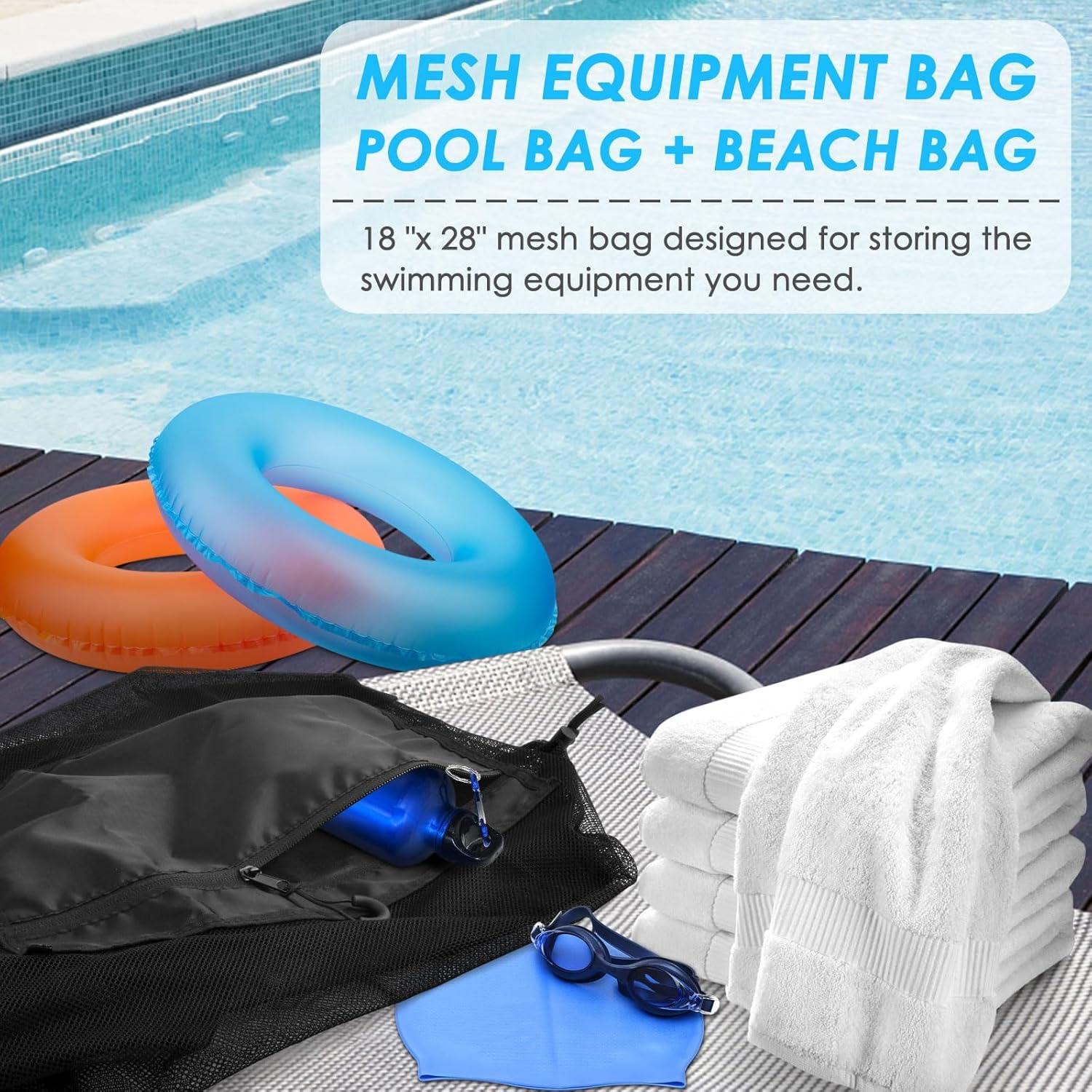 BROTOU Bolsa de malla deportiva, bolsa de equipo deportivo, bolsa de cordón resistente, bolsas de pelotas deportivas para playa, viajes, gimnasio,