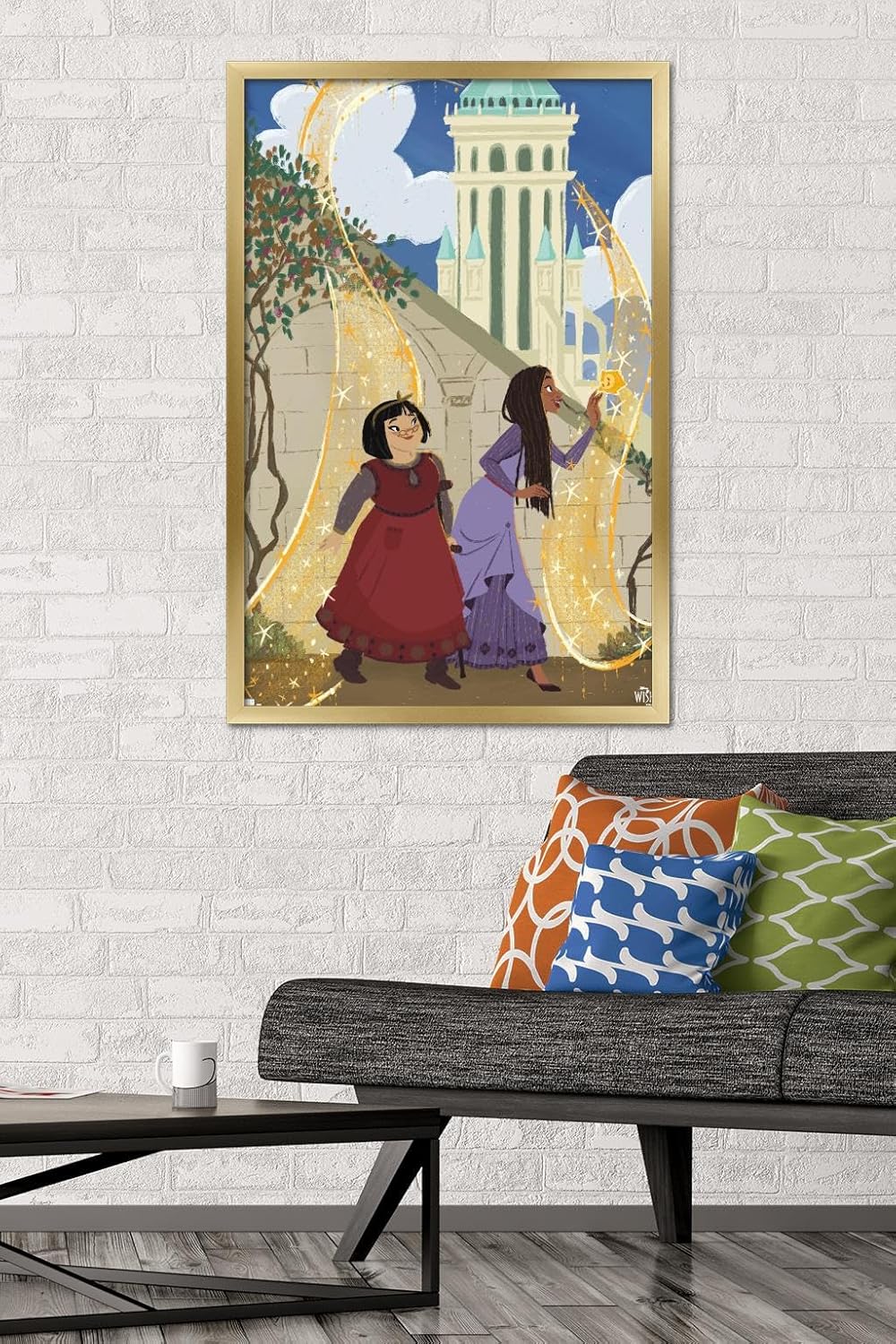 Trends International Disney Wish – Póster de collage de 3 (amigos), póster de pared, 22.37 x 34.00 pulgadas, versión enmarcada en oro