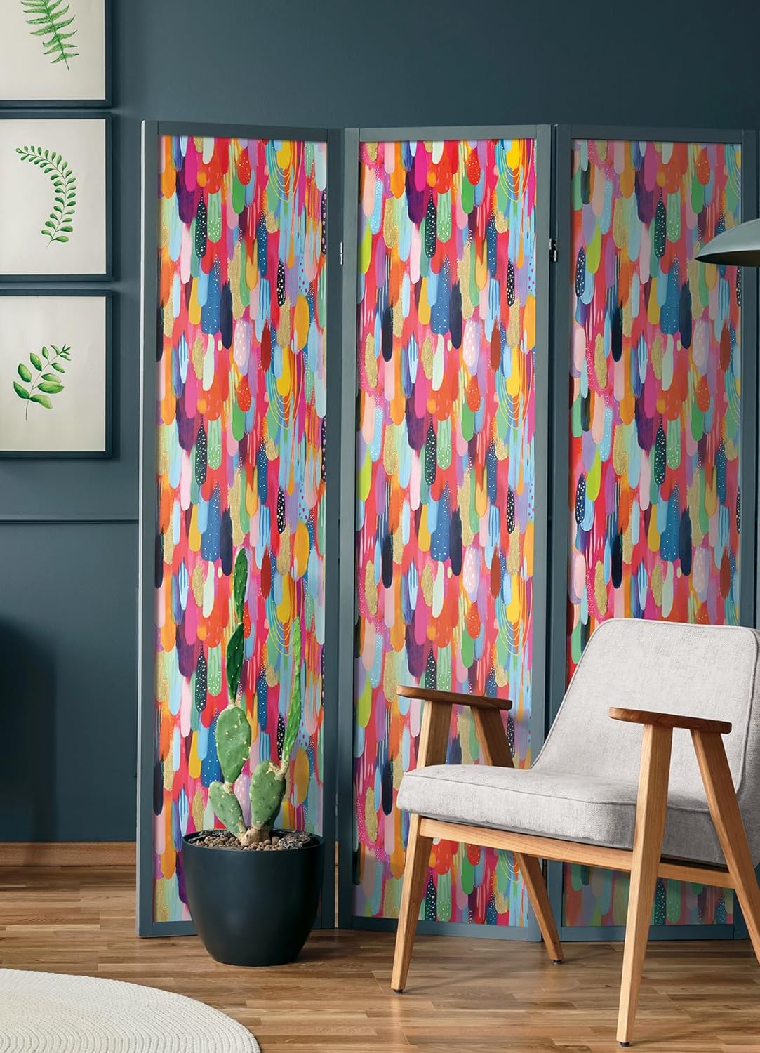 RoomMates RMK12706PLW EttaVee – Papel pintado de pelar y pegar con pinceladas, color rojo
