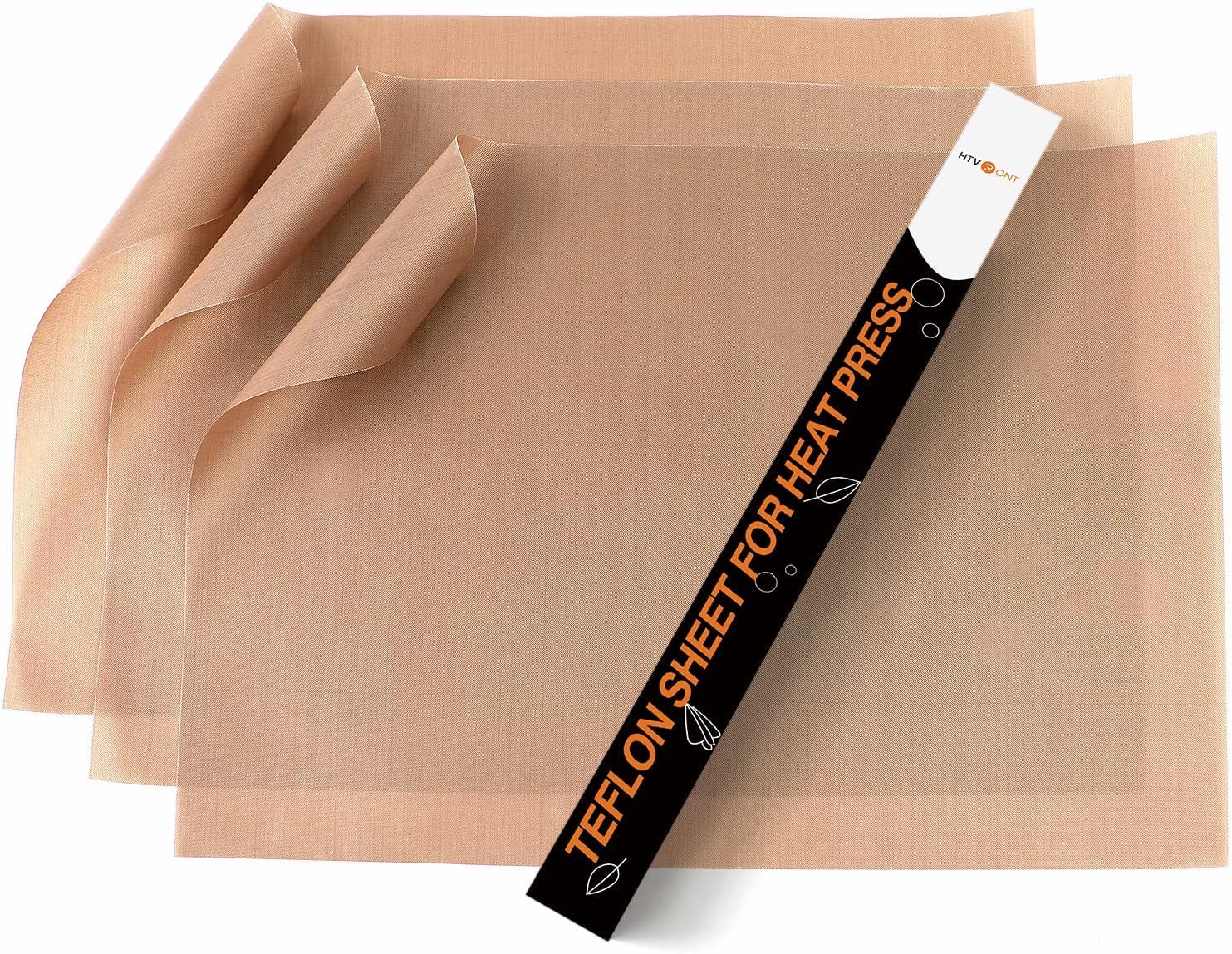 HTVRONT Hojas de teflón para prensa de calor, paquete de 3 láminas de teflón PTFE antiadherentes reutilizables de 12 x 16 pulgadas, papel de teflón