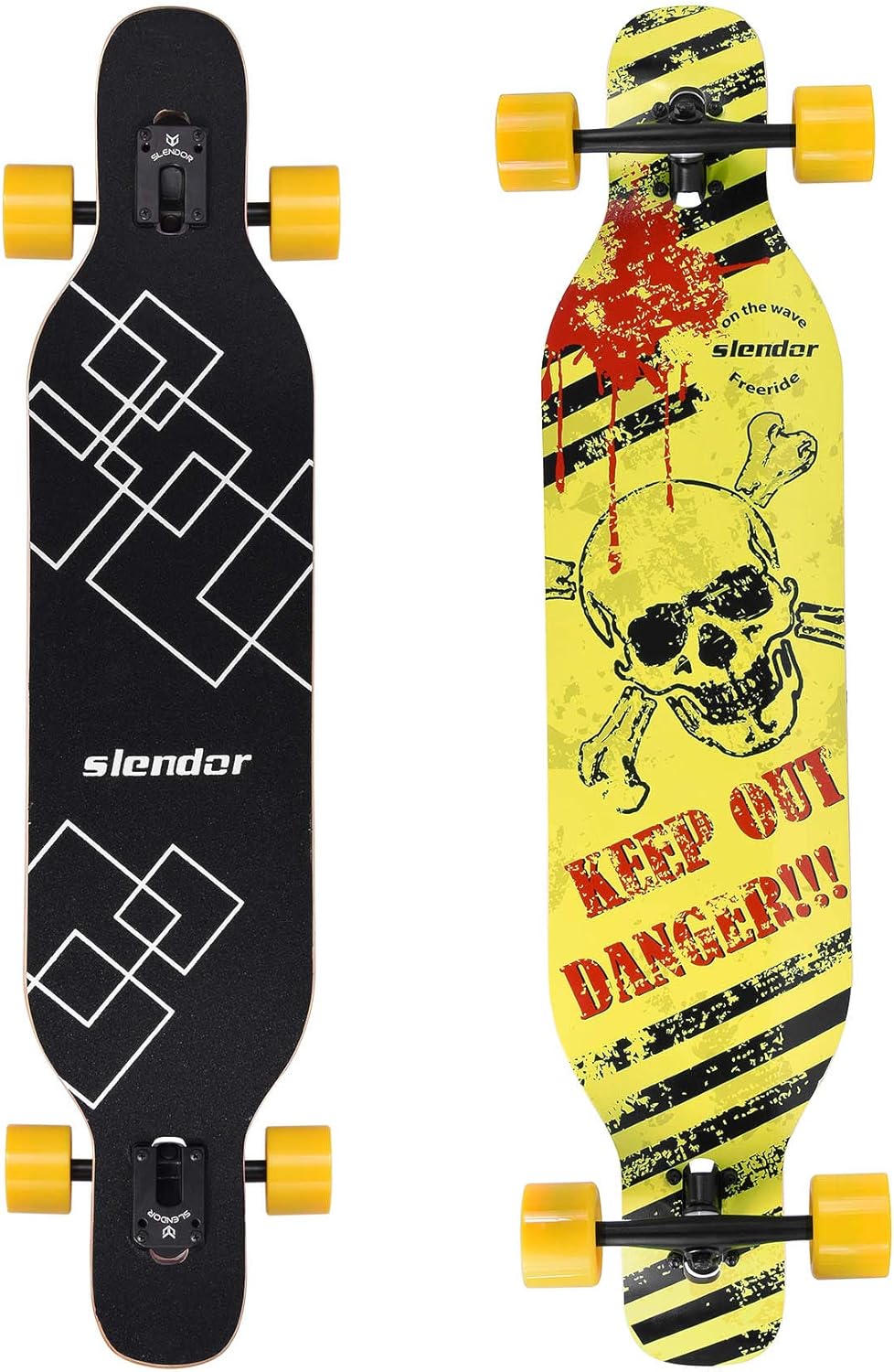 Slendor – patineta longboard de madera de arce (42.0in), para freestyle, curvatura cóncava