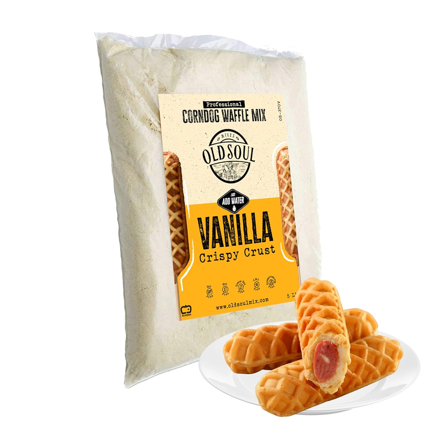 OldSoul – Mezcla profesional de gofres de corndog  Sabor vainilla  5 libras