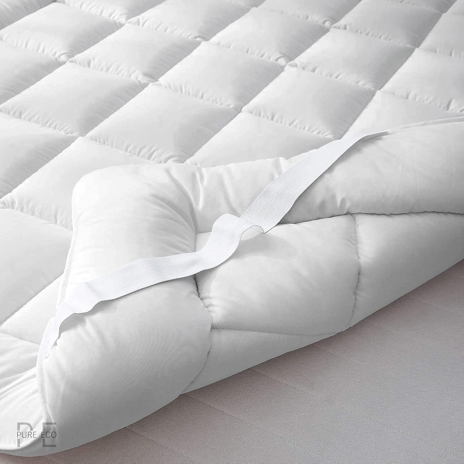 Cubrecolchón tamaño King, bolsillos profundos (8 a 22 pulgadas de profundidad), funda de algodón de 500 hilos, almohadillas de colchón de relleno de