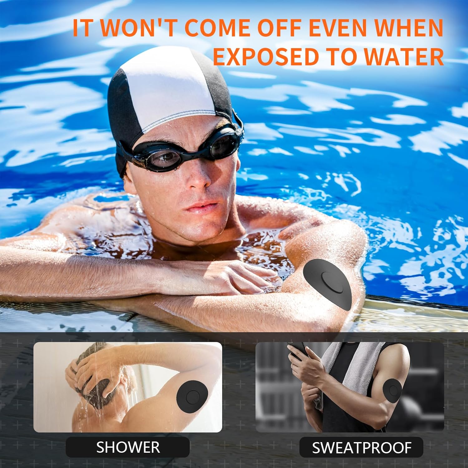 Parches adhesivos para Freestyle Libre 123-20 cubiertas de sensor para Libre 123, parches de superposición impermeables, duran 14 días, color negro