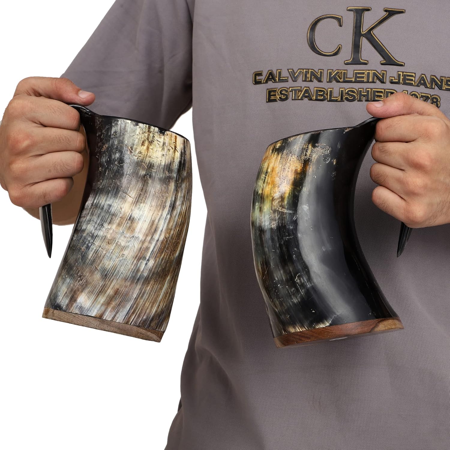 Taza de cuerno vikingo XL para beber, taza grande de cuerno vikingo de Juego de Tronos, regalo de bestia para novios y padrino de boda, 25 onzas
