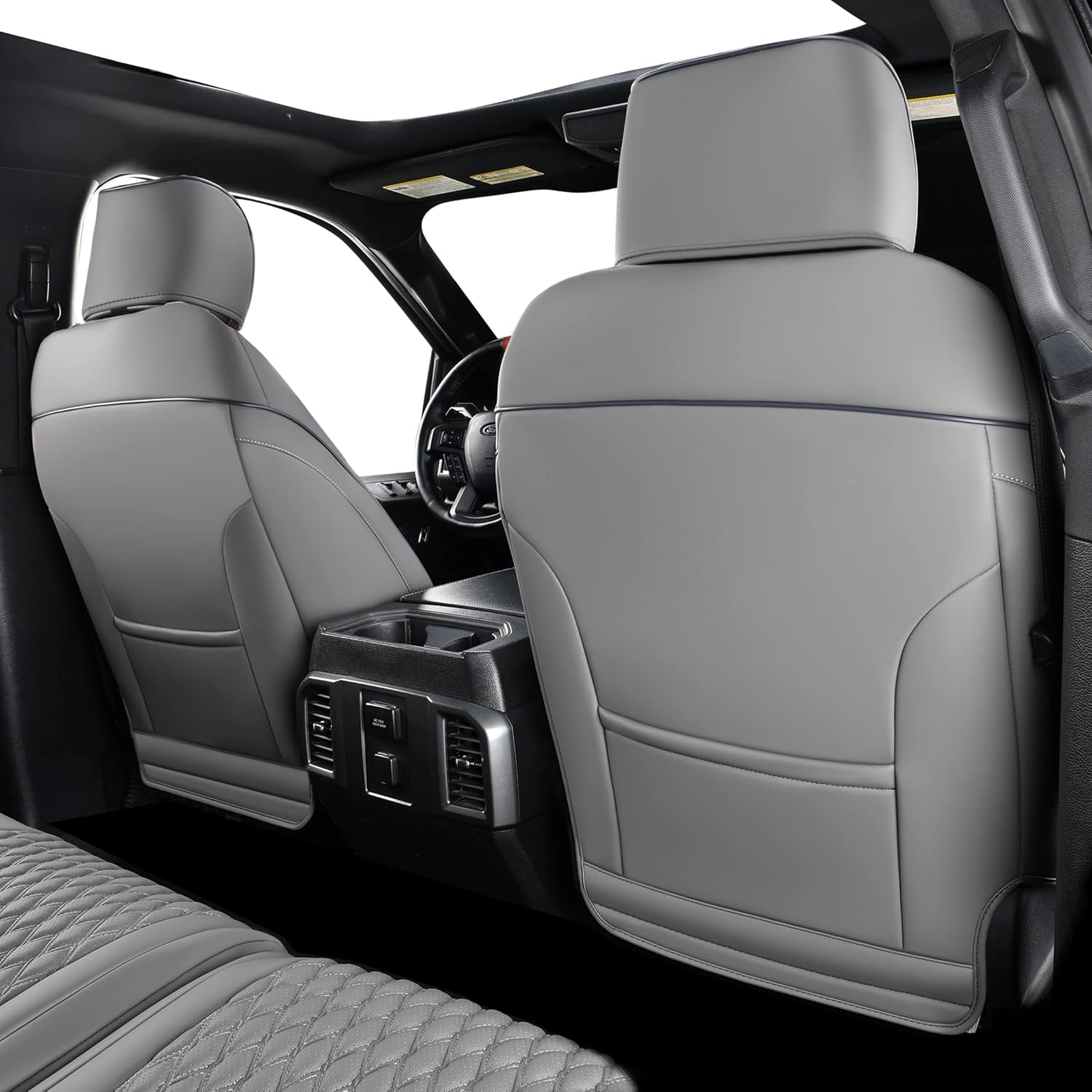 Truckiipa Fundas de asiento para Toyota Tundra, cobertura completa, funda de asiento de automóvil de lujo, impermeable, protector de piel sintética,